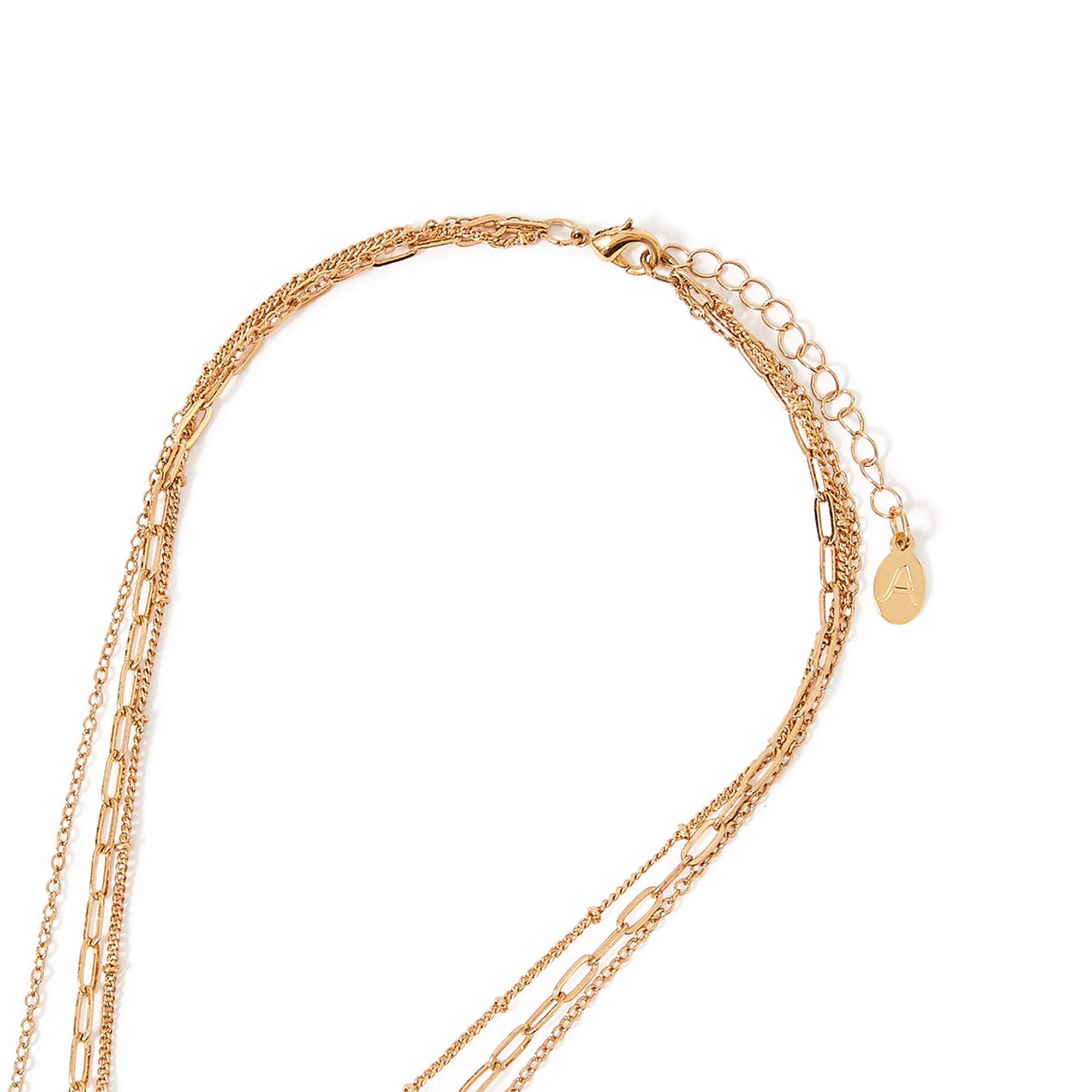 Accessorize London Women's Purple Celestial 3 Raw Stone Chains Multi Row Necklace