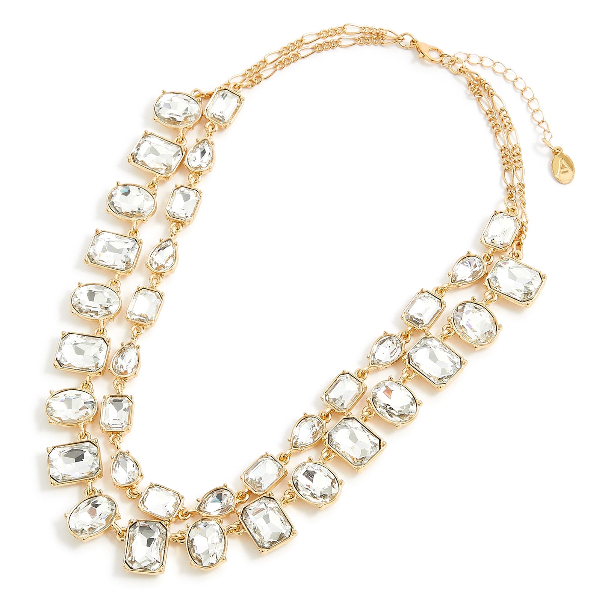 Accessorize London Women's Gold layered Crystal Statement Necklace