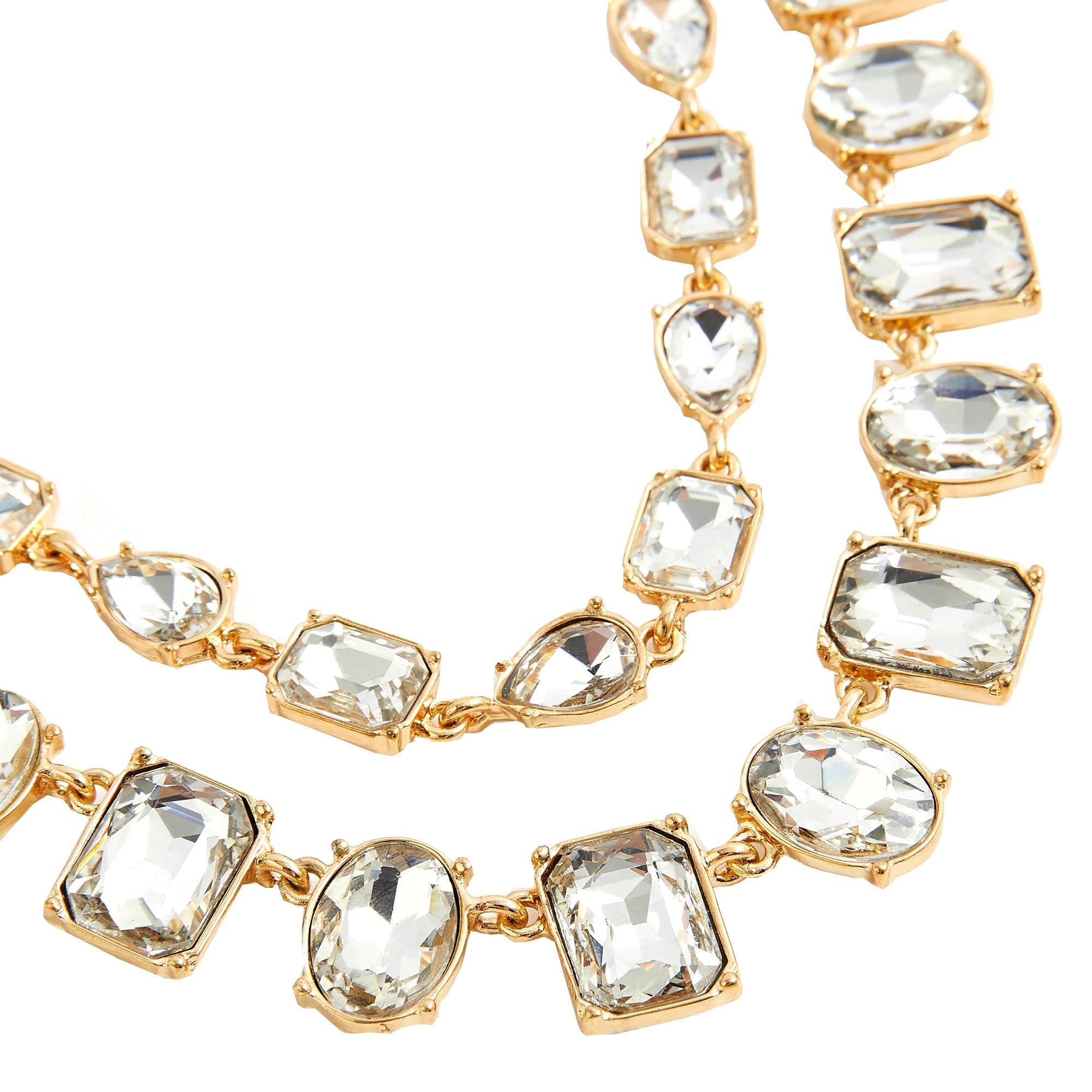 Accessorize London Women's Gold layered Crystal Statement Necklace