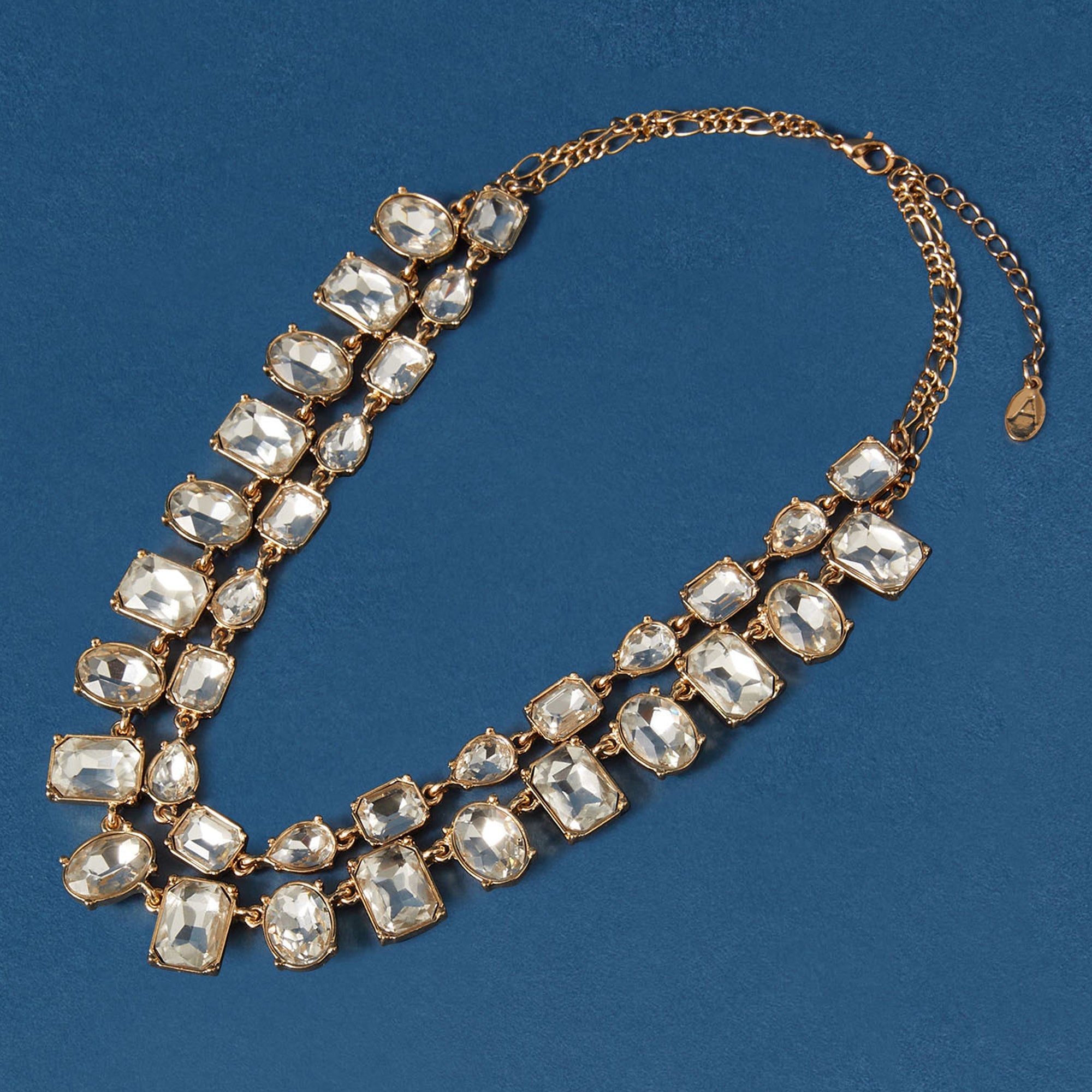 Accessorize London Women's Gold layered Crystal Statement Necklace