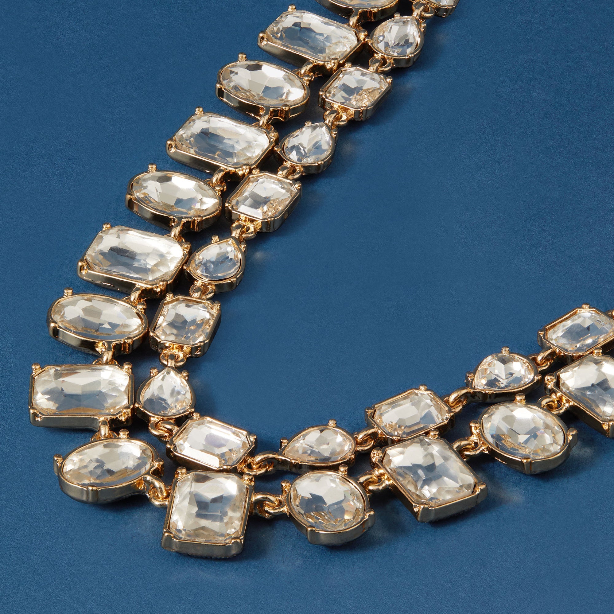 Accessorize London Women's Gold layered Crystal Statement Necklace