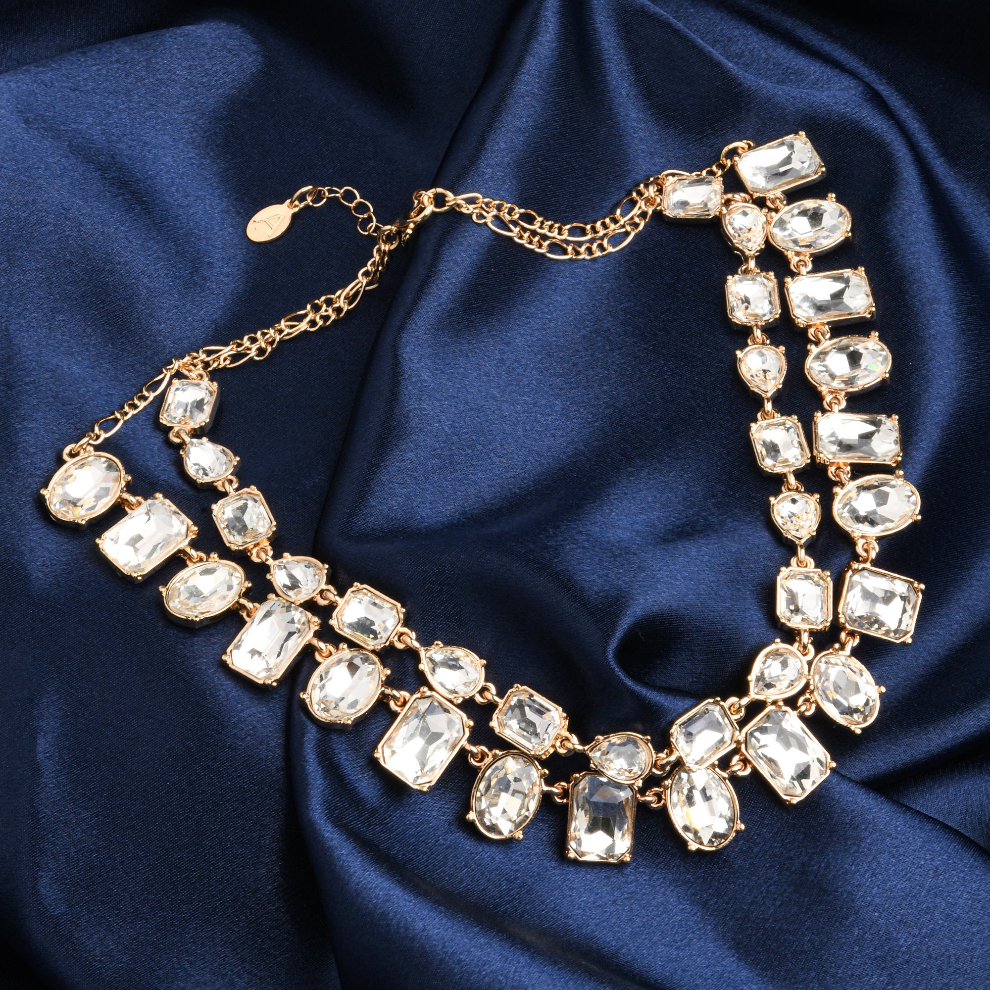 Accessorize London Women's Gold layered Crystal Statement Necklace