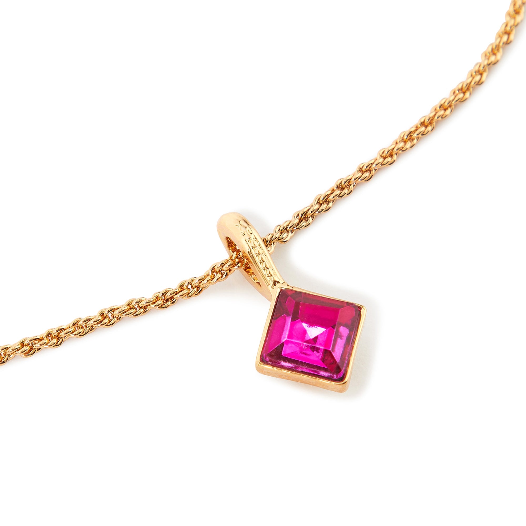Accessorize London Women's Pink Willow Gem Short Pendant Necklace