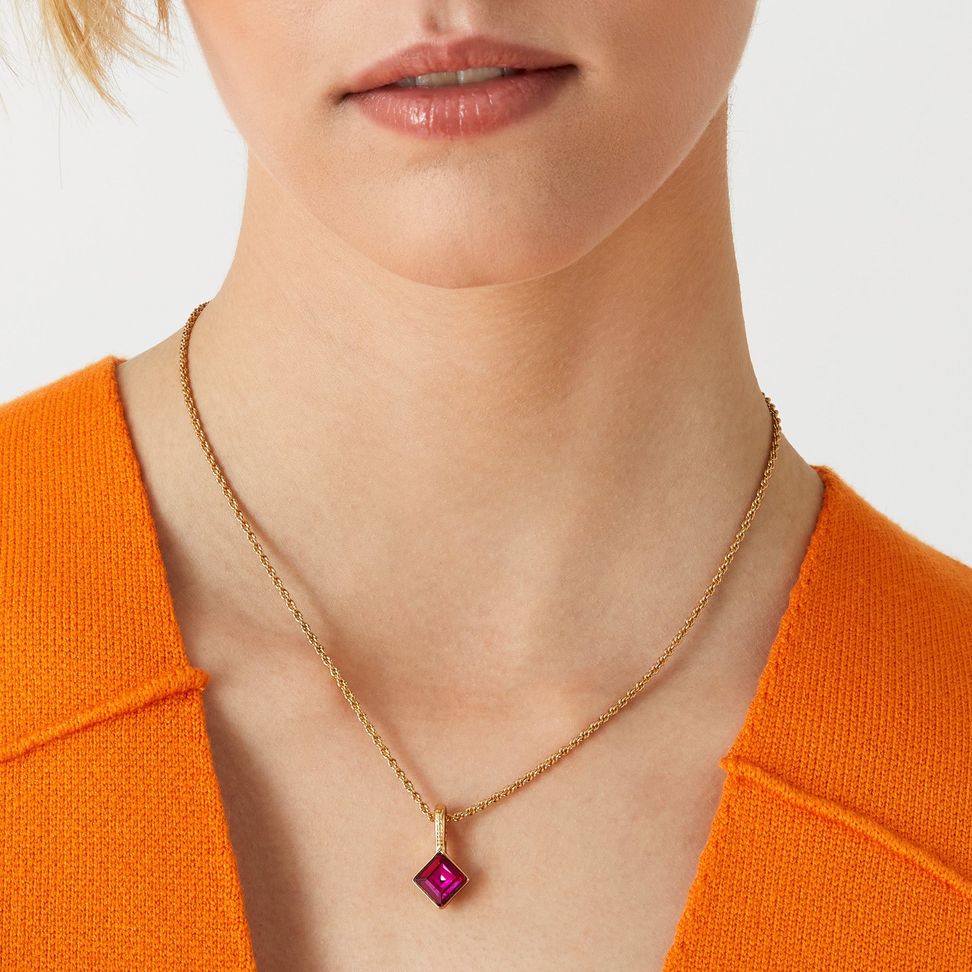 Accessorize London Women's Pink Willow Gem Short Pendant Necklace