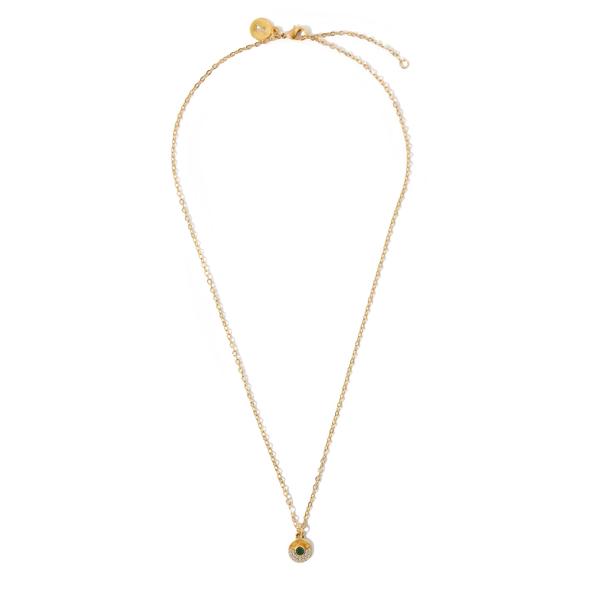 Real Gold Plated Z Disc Pendant Necklace For Women By Accessorize London