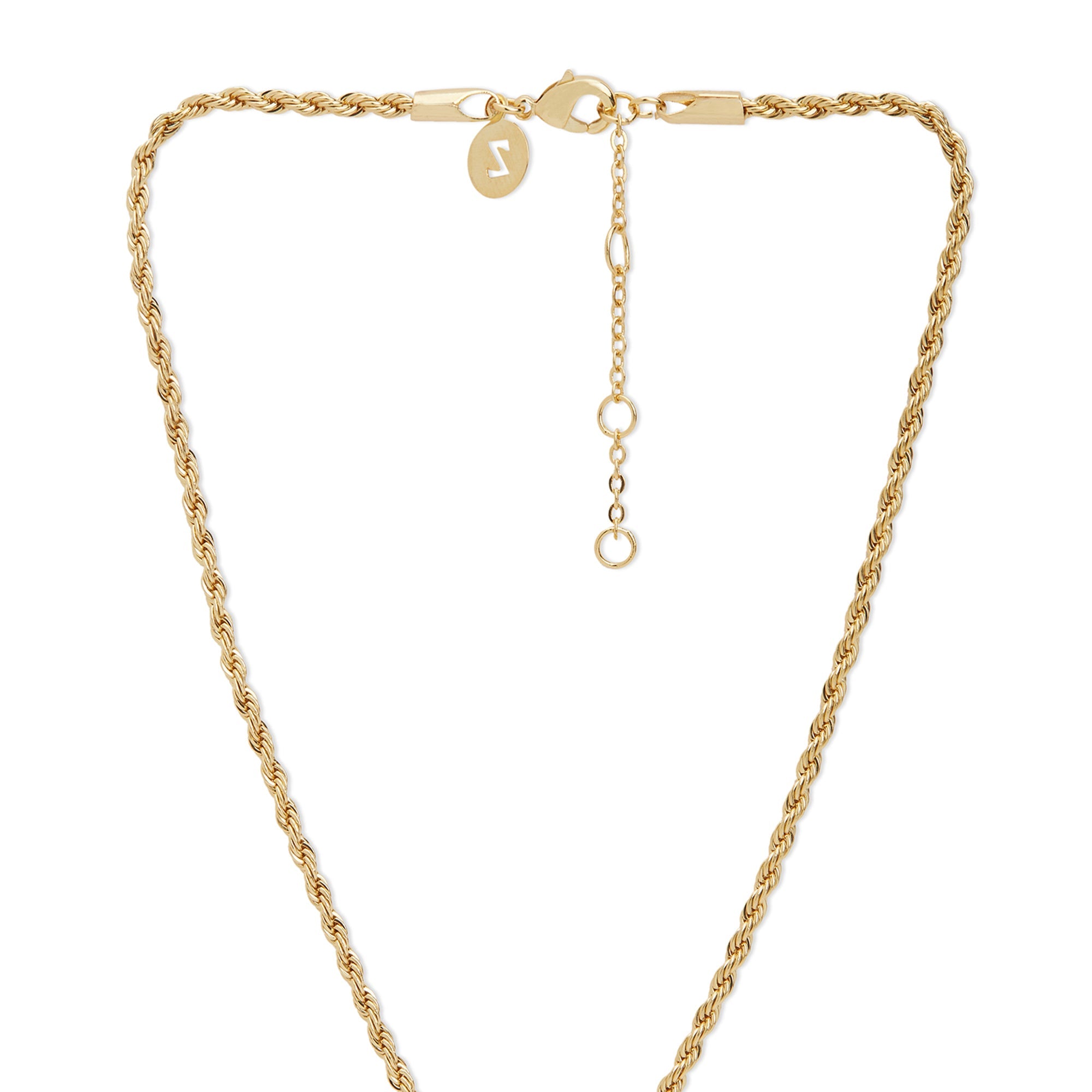 Real Gold Plated Gold Z Modern Heirloom Rope Chain Coin Choker Necklace