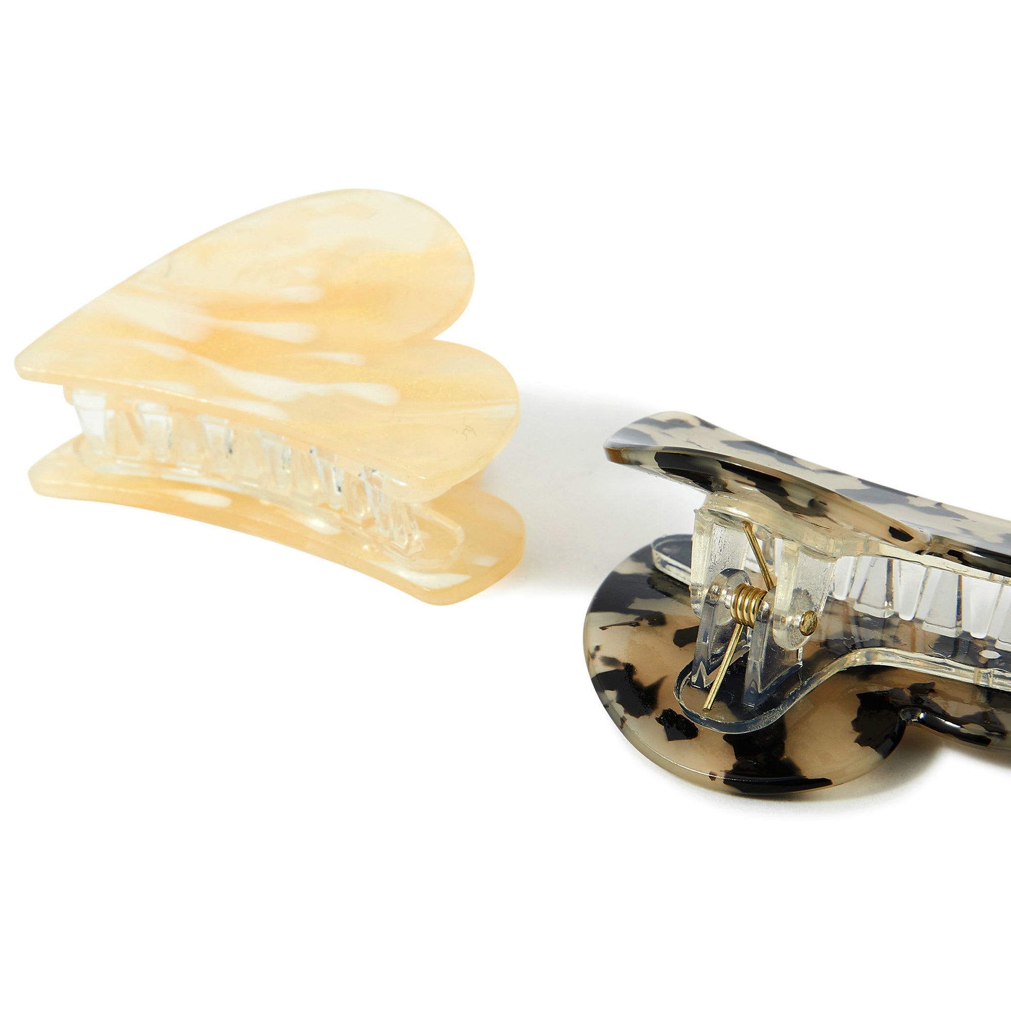 Accessorize London Women's 2 Pack Heart Tort Hair Claw Clips