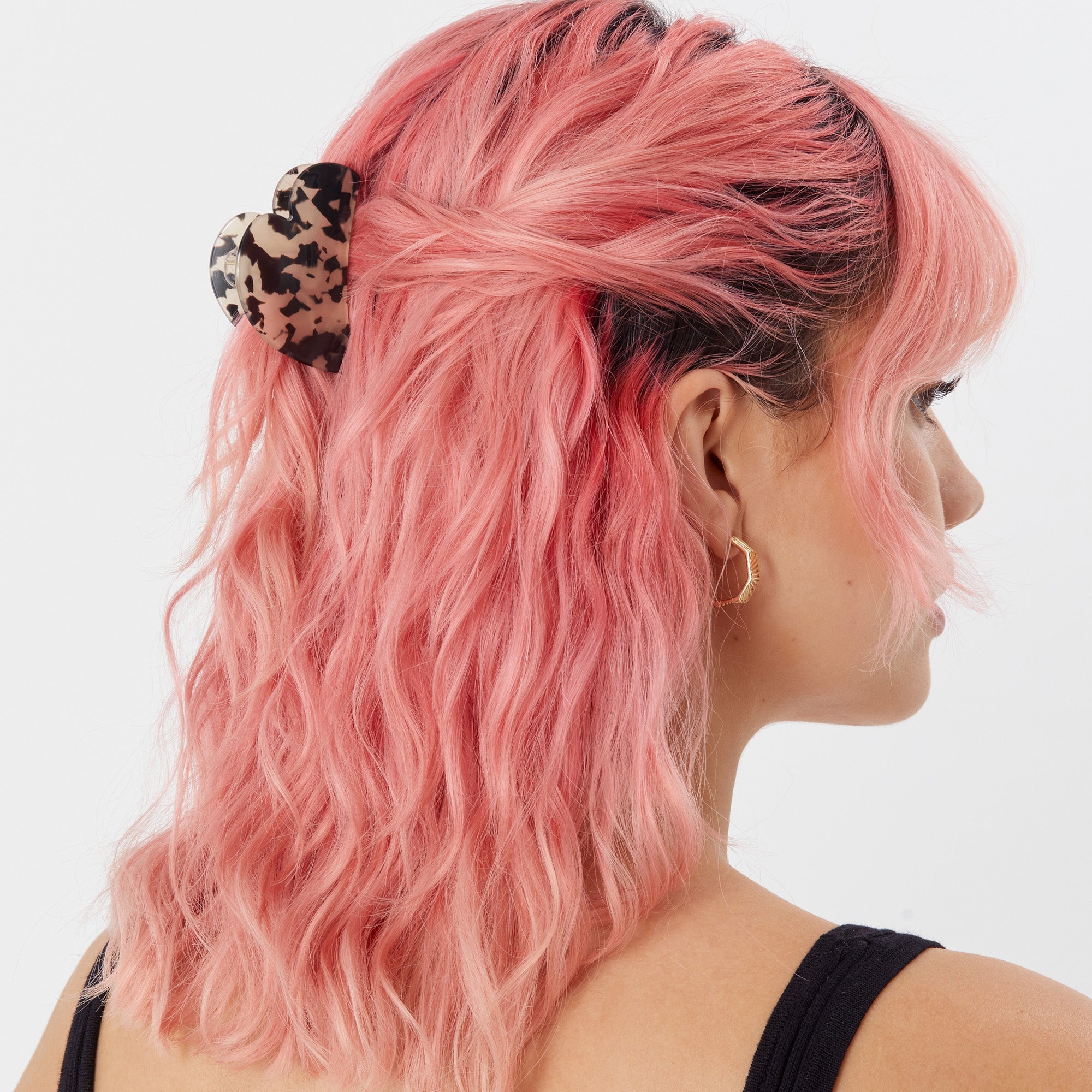 Accessorize London Women's 2 Pack Heart Tort Hair Claw Clips