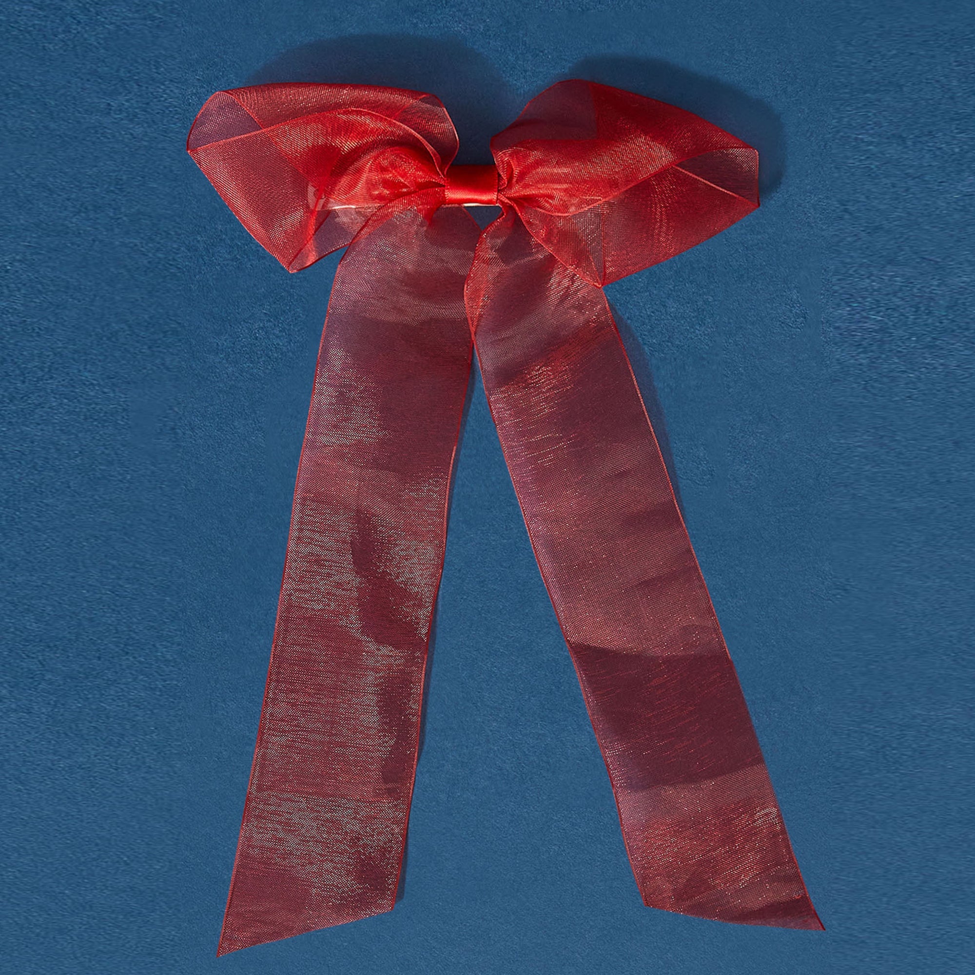 beautiful Silk Layered Ribbon Bows Hair Clip Red color for girls Pack of 1