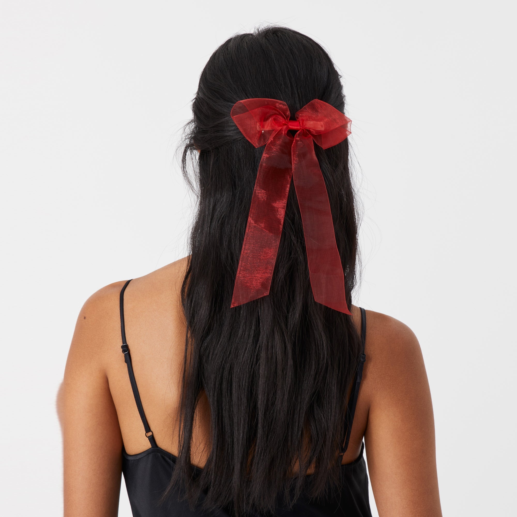 Accessorize London Women's Organza Bow Hair Clip-Red