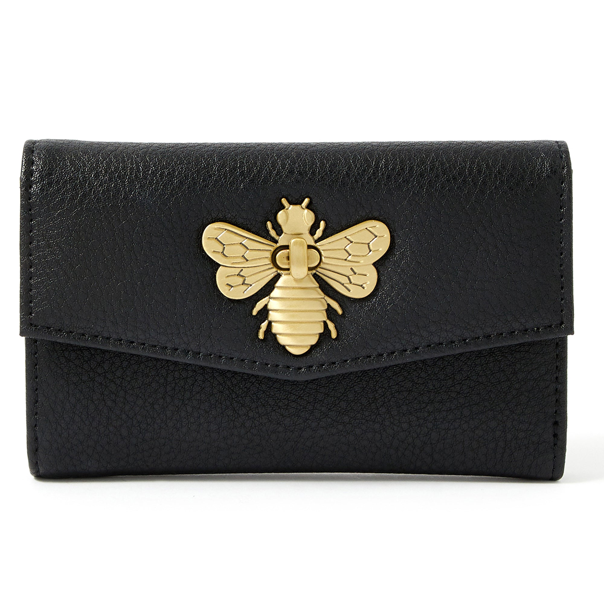 Accessorize London Women's Faux Leather Britney Bee Wallet - Black