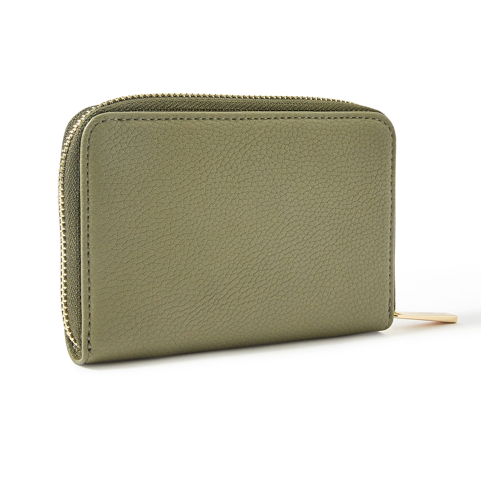 Accessorize London Women's Faux Leather Khaki Mid Sized Zip Around Wallet
