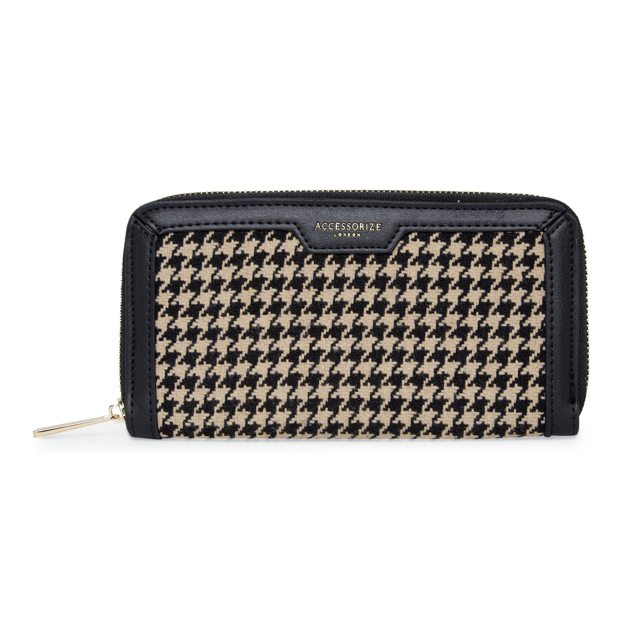 Zip Around Big Wristlet Purse Accessorize London Women's Black