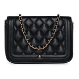 Accessorize London Women's Faux Leather Black Chryssa Quilted Sling Bag
