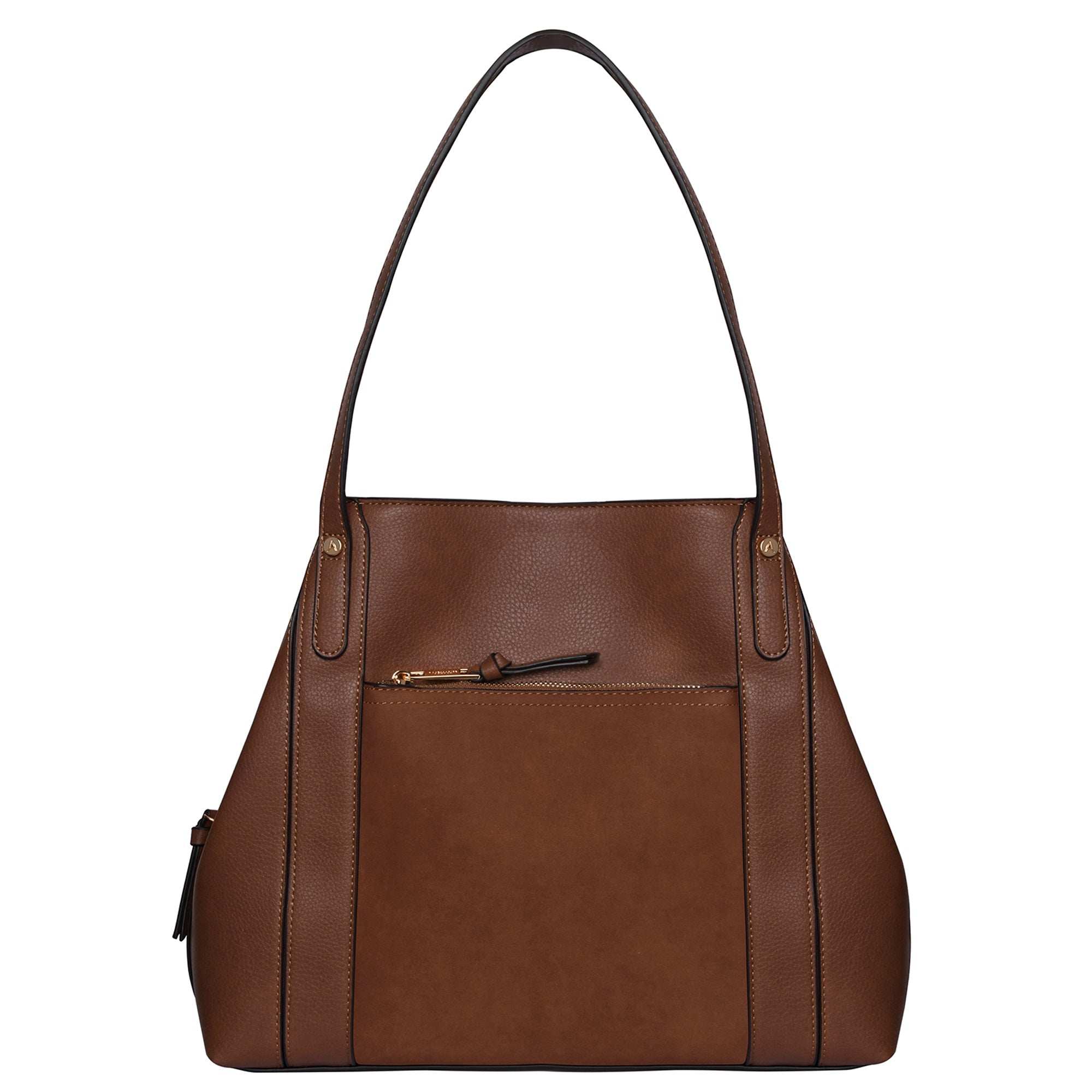 Accessorize London Women's Faux Leather Tan Romeo Shoulder Bag