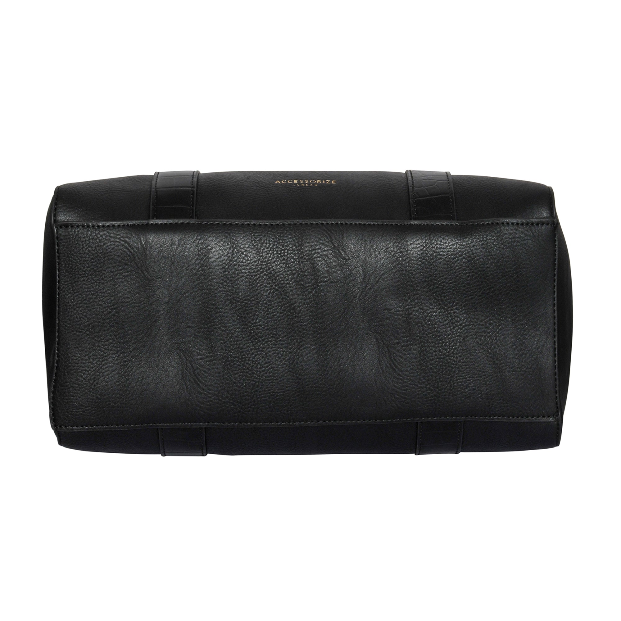 Accessorize London Women's Faux Leather Black Kirby Work Bag