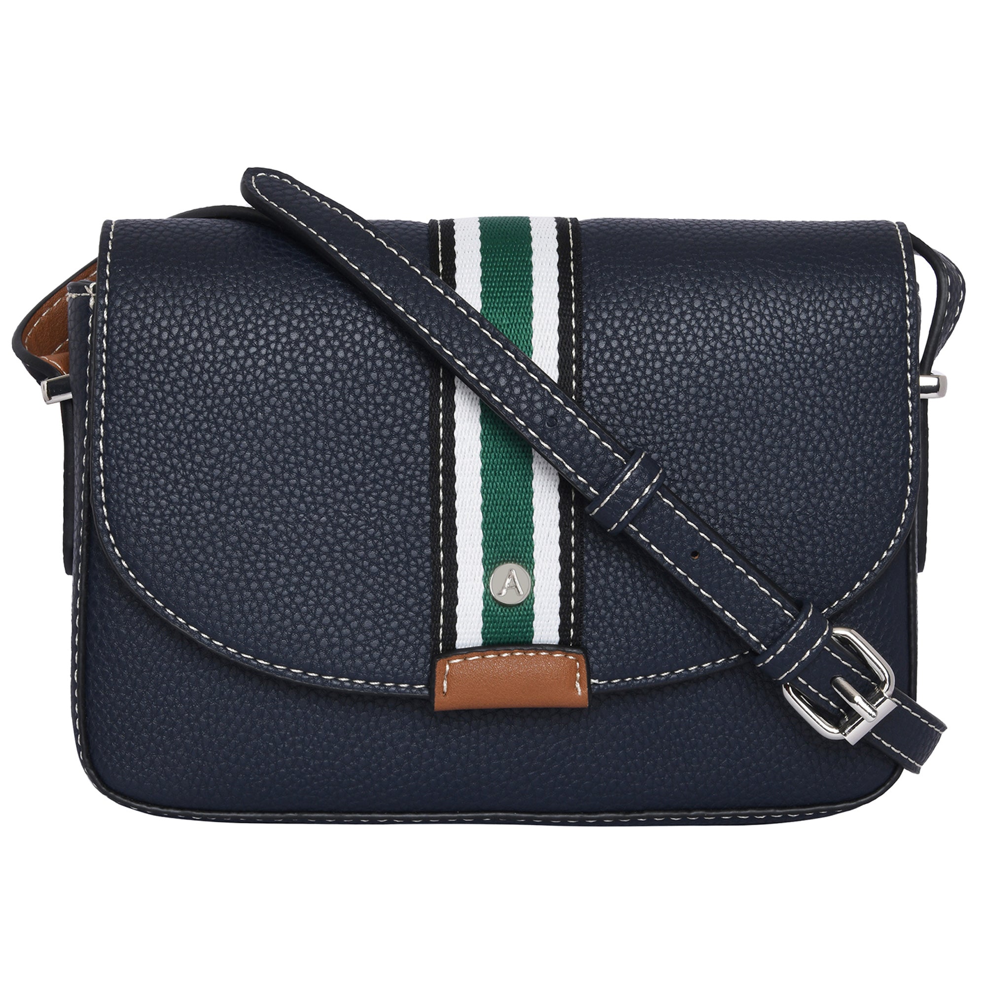 Accessorize London Women's Faux Leather Navy Cambridge Sling Bag