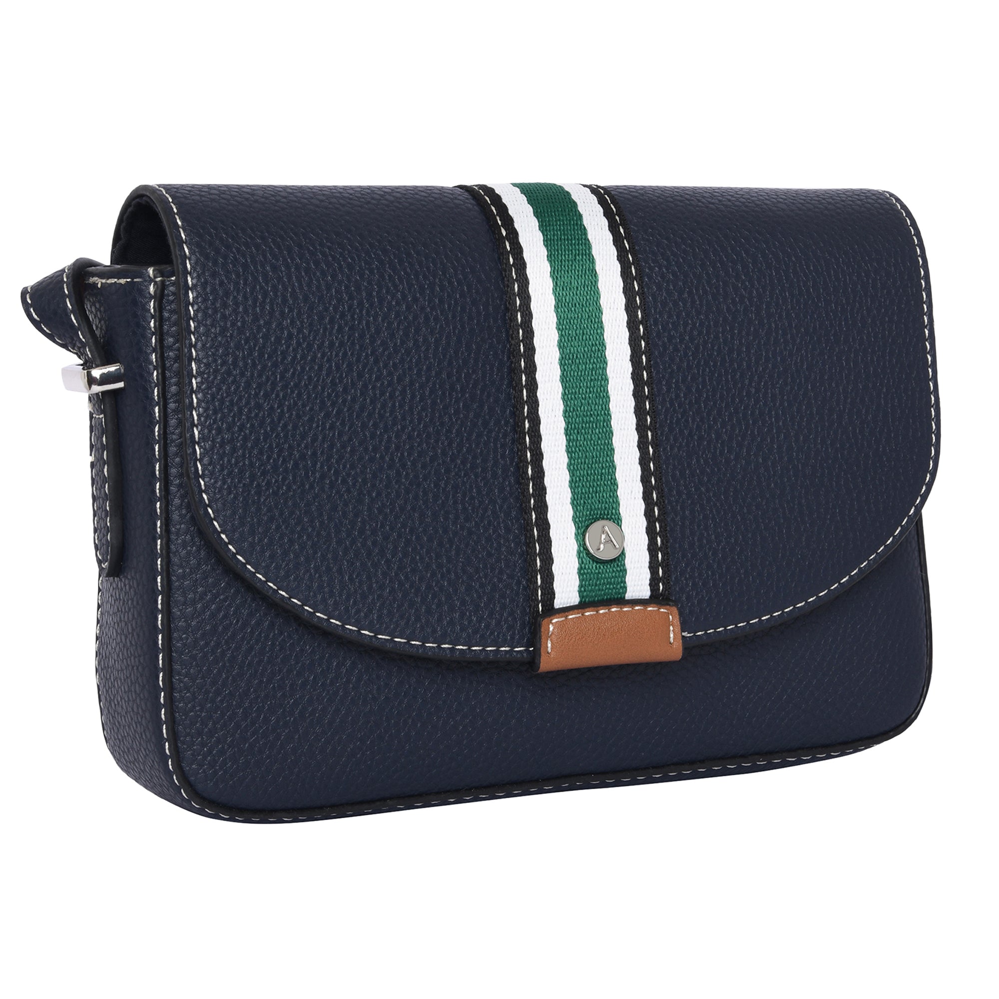 Accessorize London Women's Faux Leather Navy Cambridge Sling Bag