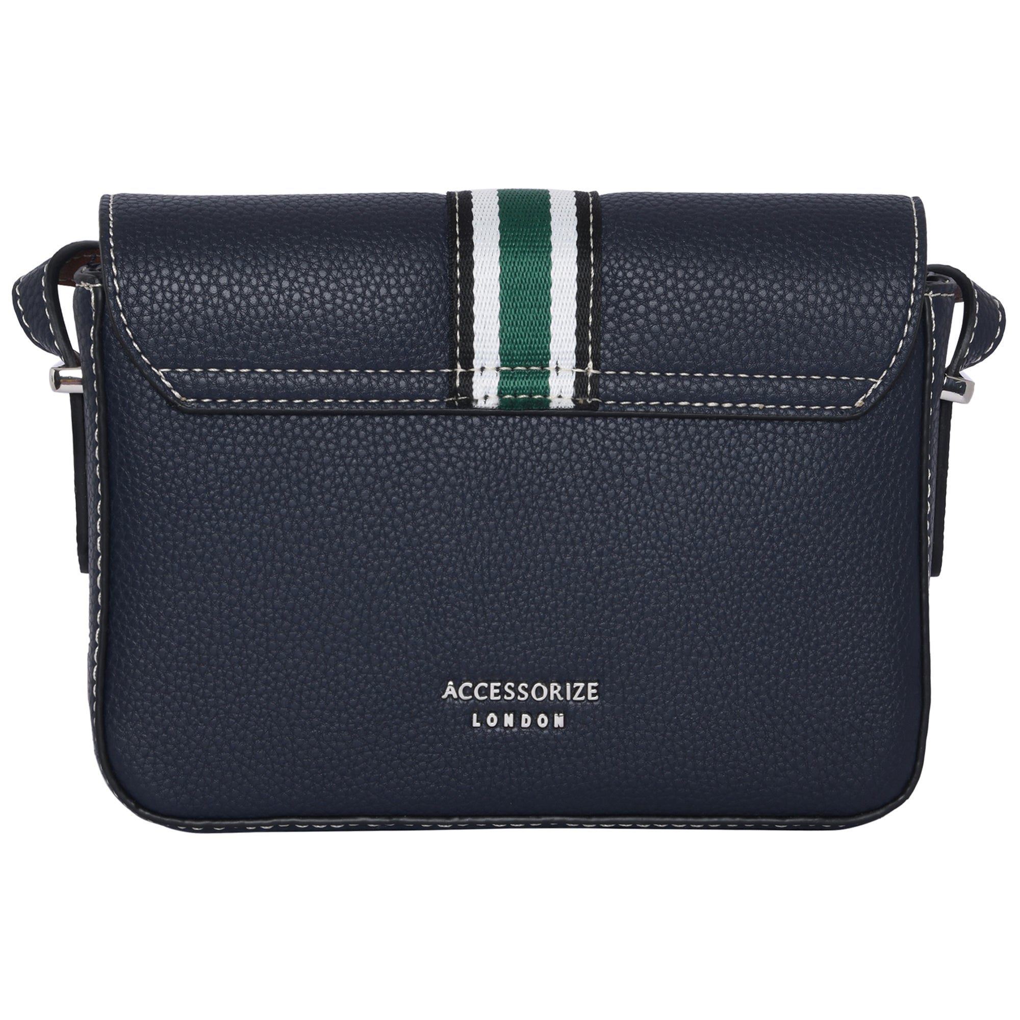 Accessorize London Women's Faux Leather Navy Cambridge Sling Bag