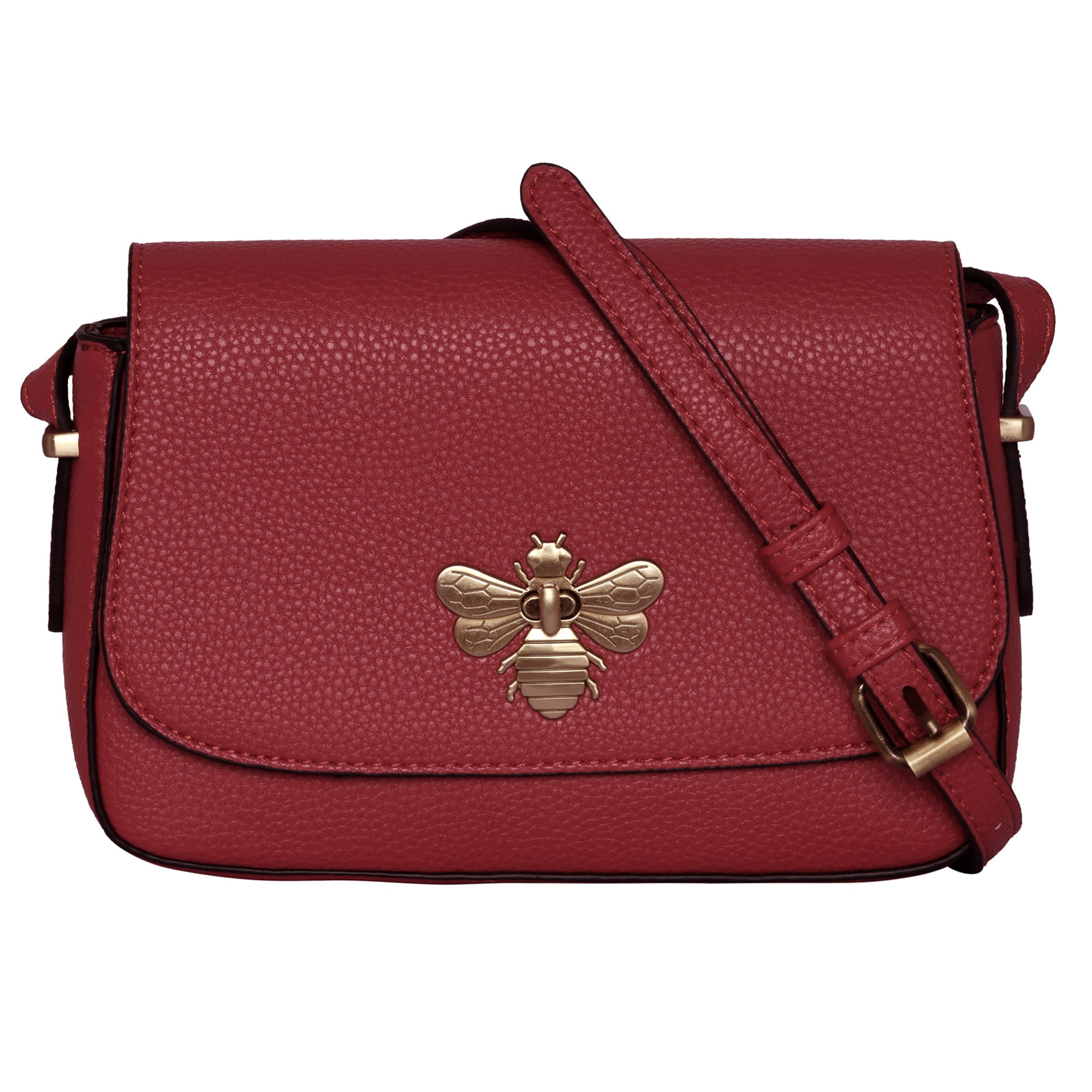 Accessorize London Women's Faux Leather Red Britney Bee Sling Bag