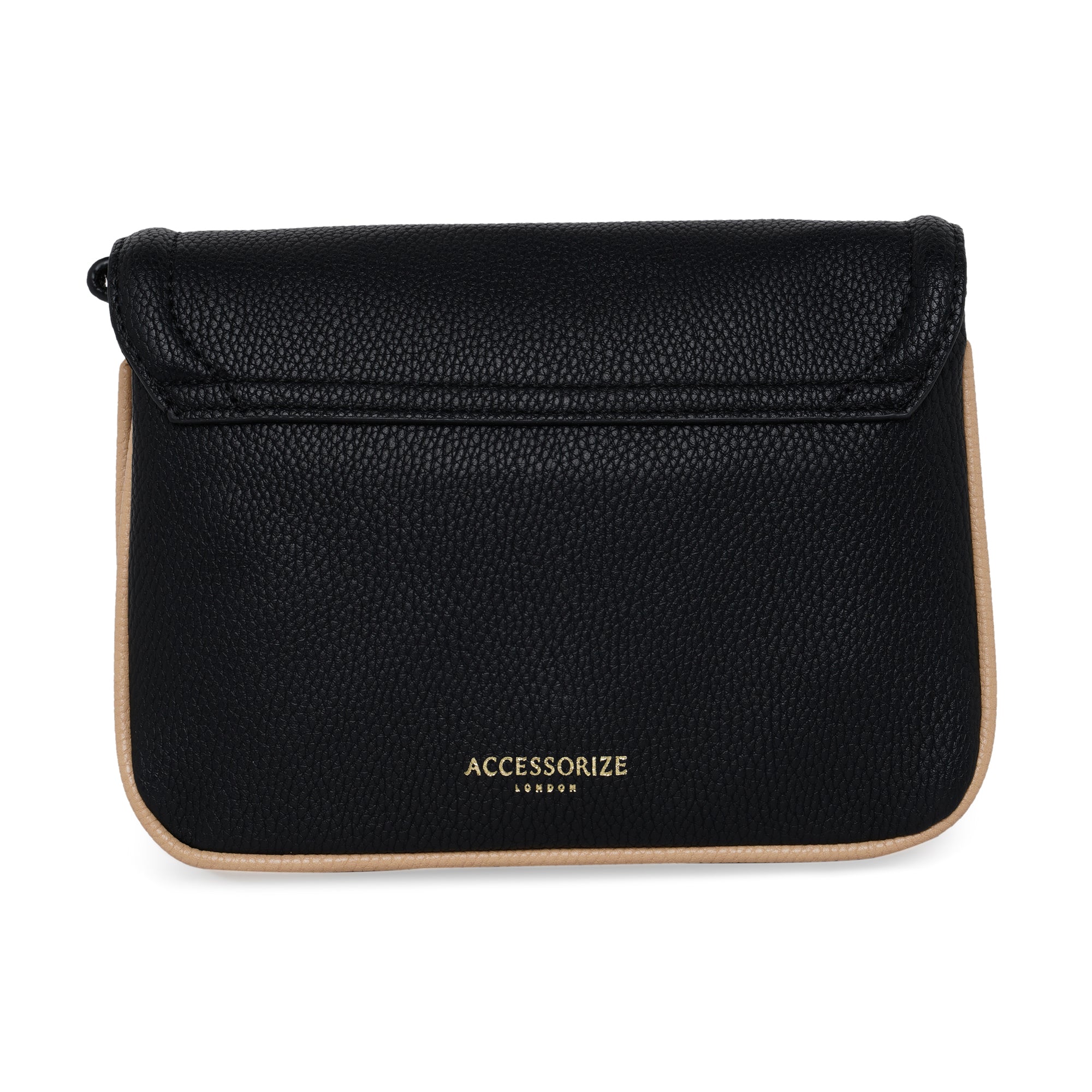 Accessorize London Women'S Faux Leather Black Tara Triple Compartment Sling Bag