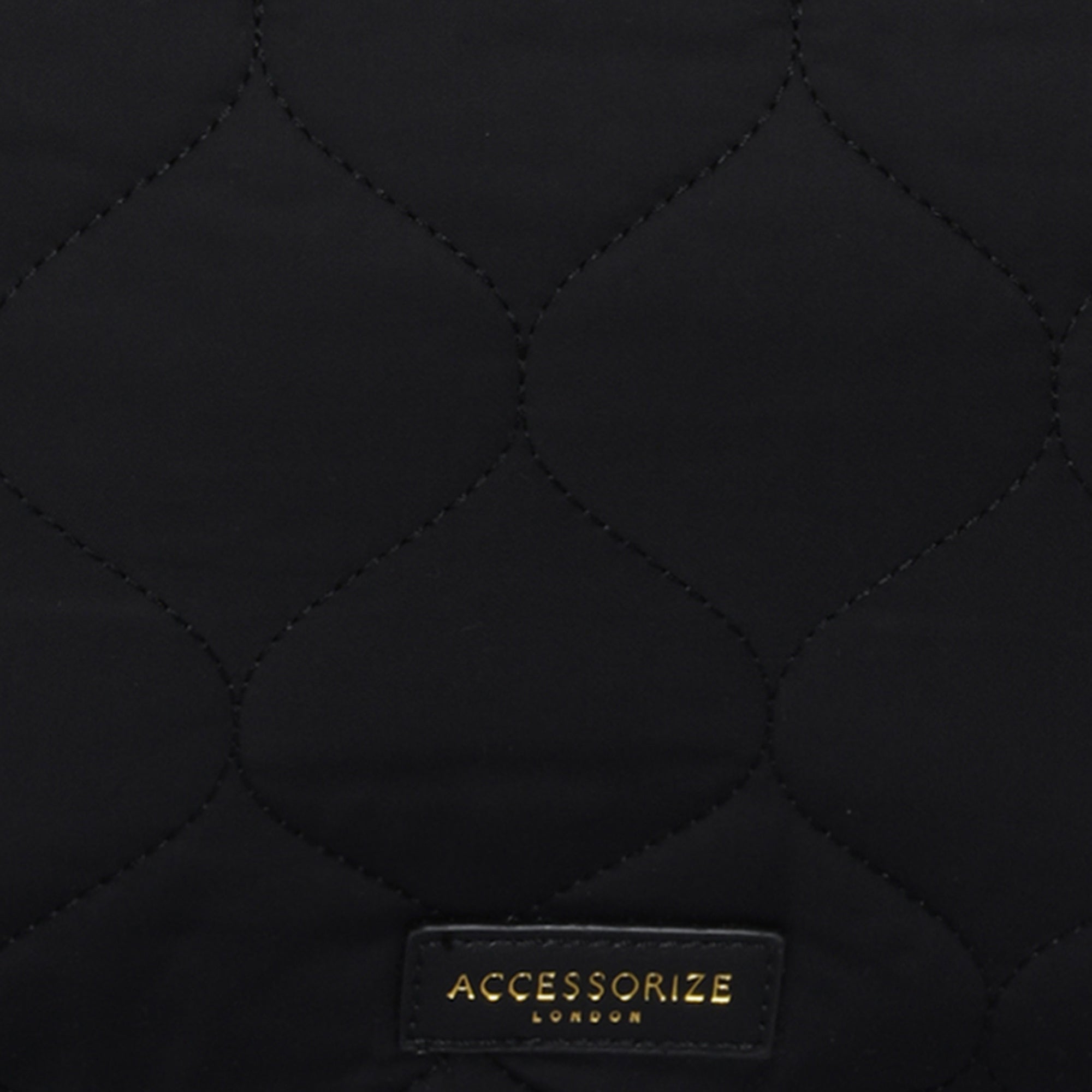 Accessorize London Women's Faux Leather Black Emmie Quilted Weekender Bag