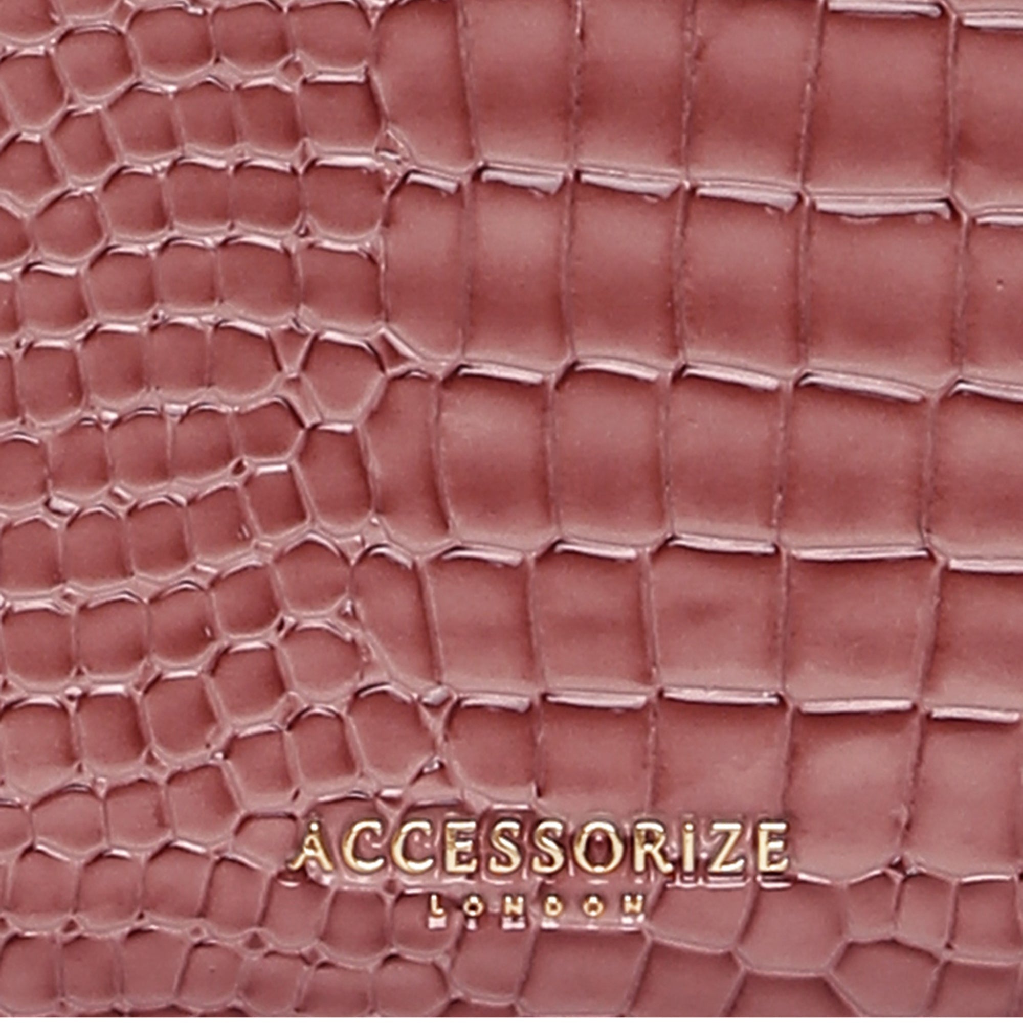 Accessorize London Women's Faux Leather Croc Roxanne Baguette Shoulder Bag - Pink