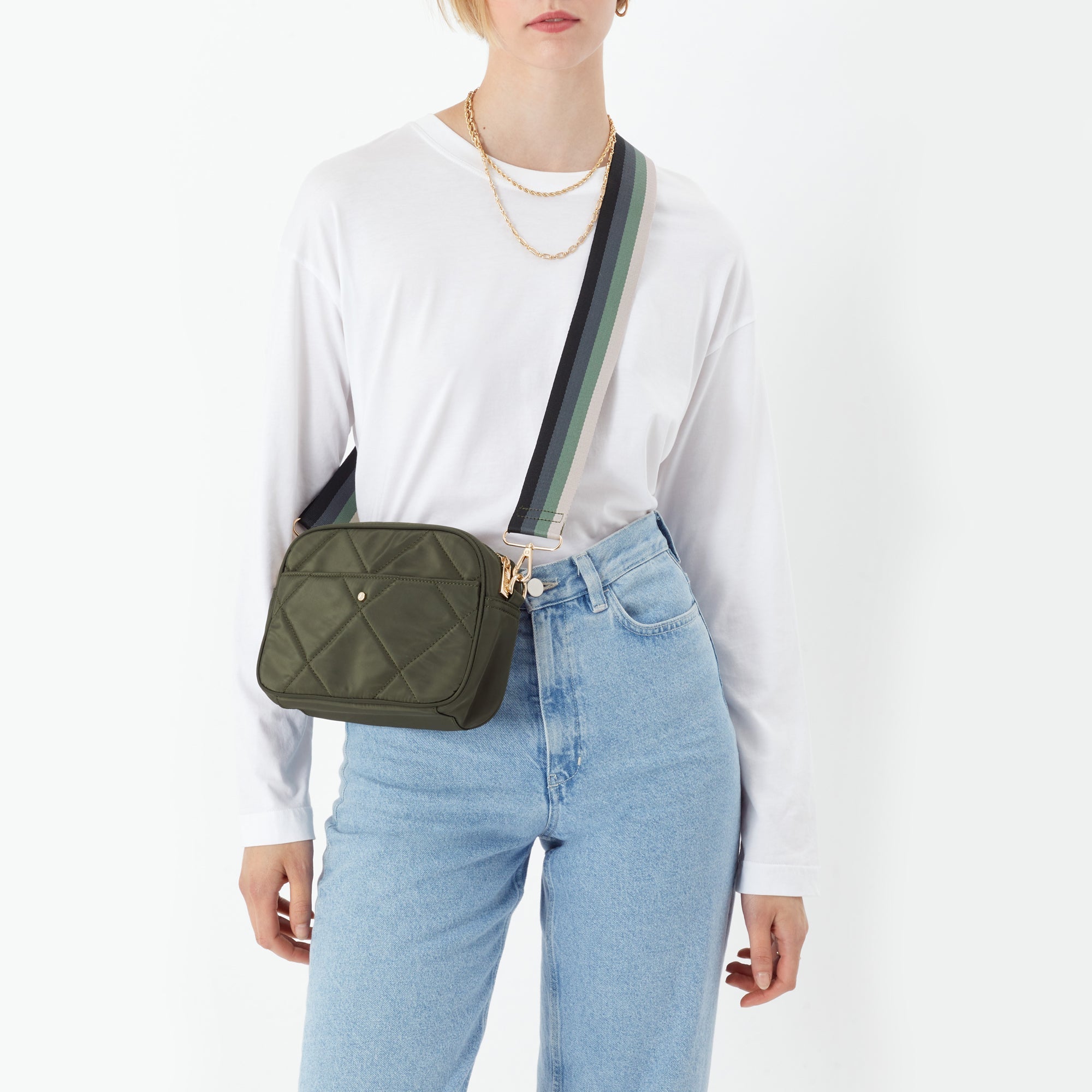 Nylon Quilted Cross-Body Bag