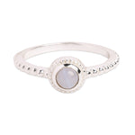 925 Pure Sterling Silver Blue Agate Ring For Women-Large