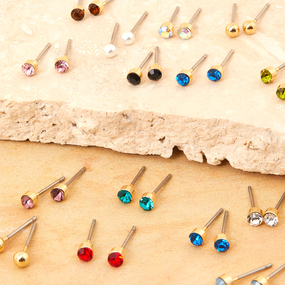 Gemstone stud hot sale earrings sets