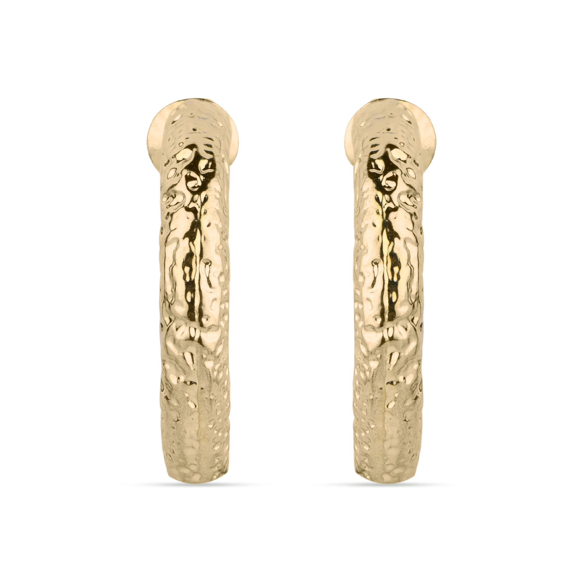 Accessorize London Women's Gold Textured Tube Hoops