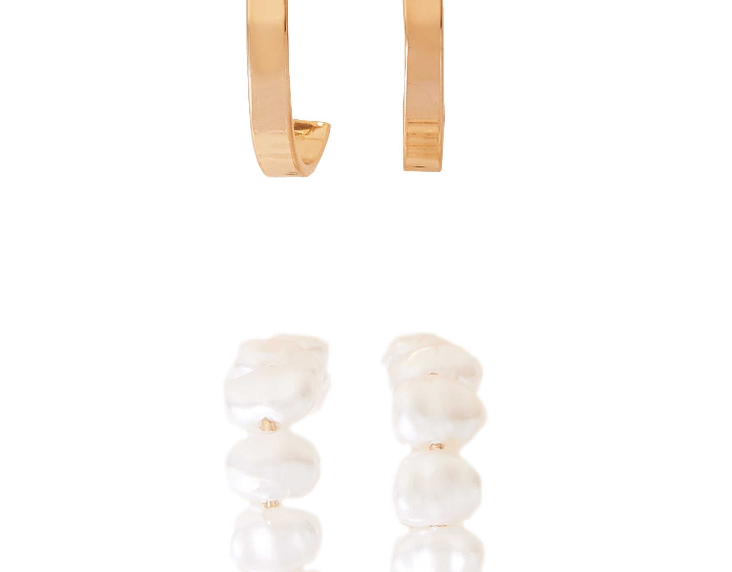 Accessorize London Women's 2 Pearl Hoop Earring Set Gold