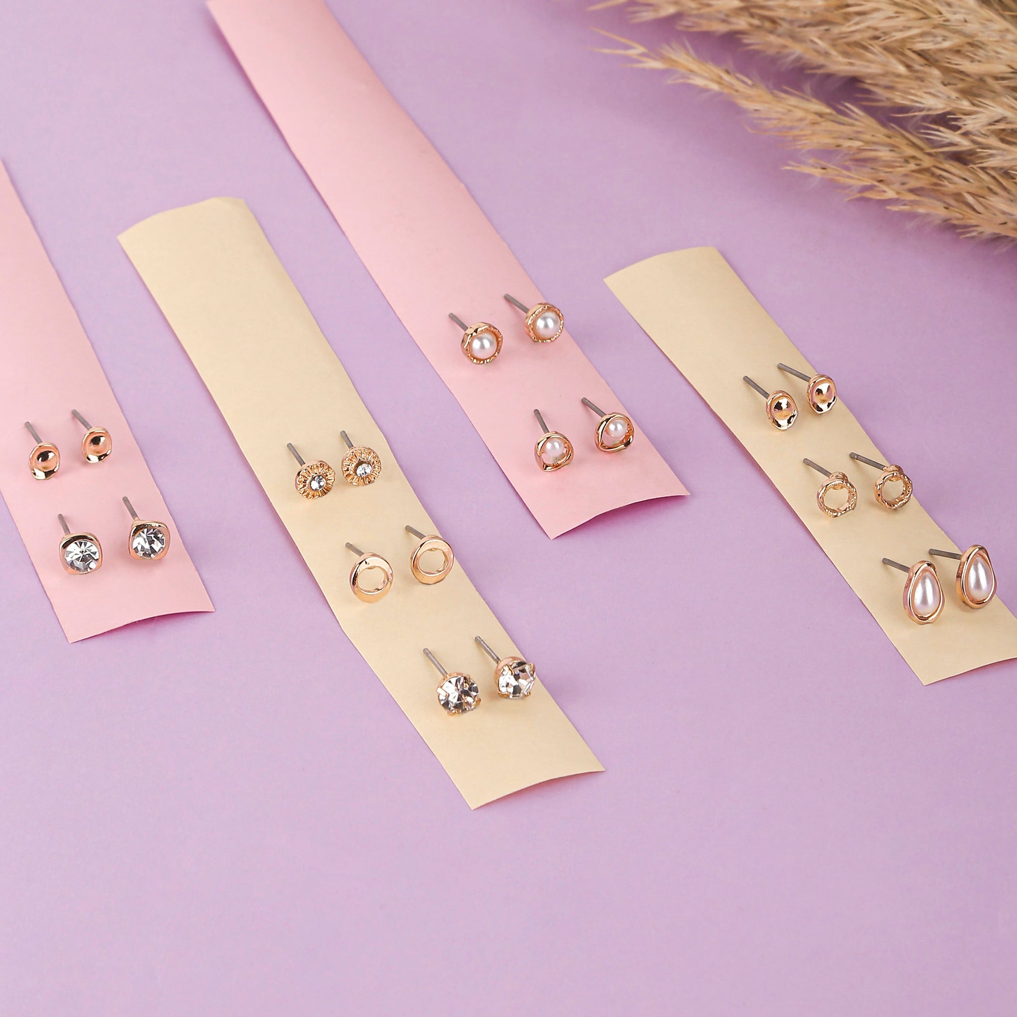 Accessorize London Women's pearl set of 10 Pearl Stud Earring Set