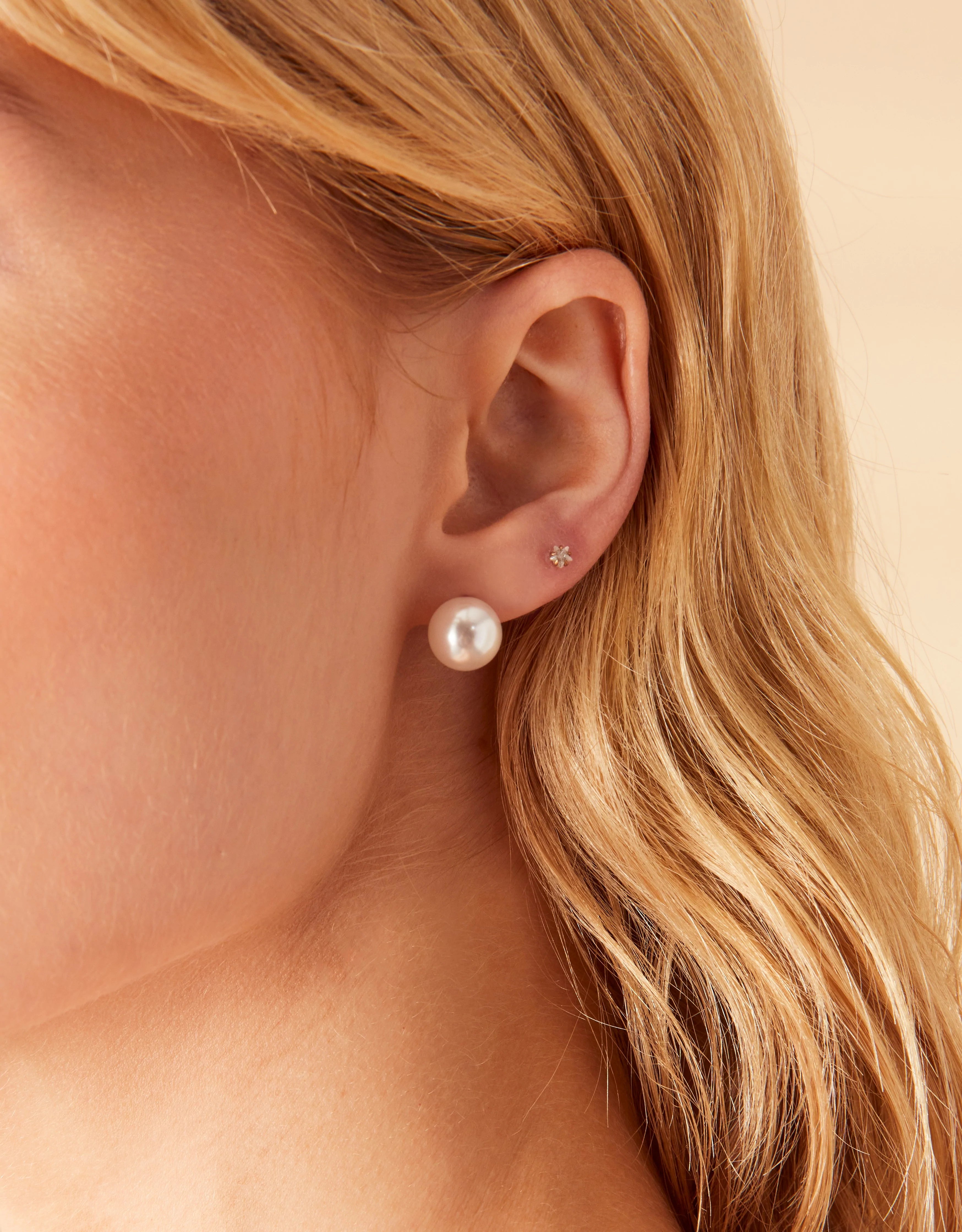 Double pearl 2025 stud earrings