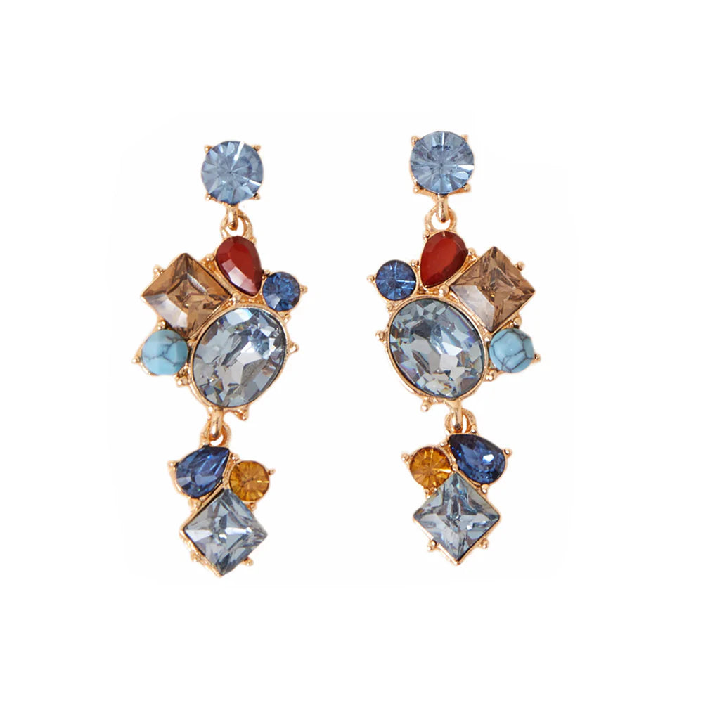 Accessorize London Women's Multi Eclectic Stone Statement Earring