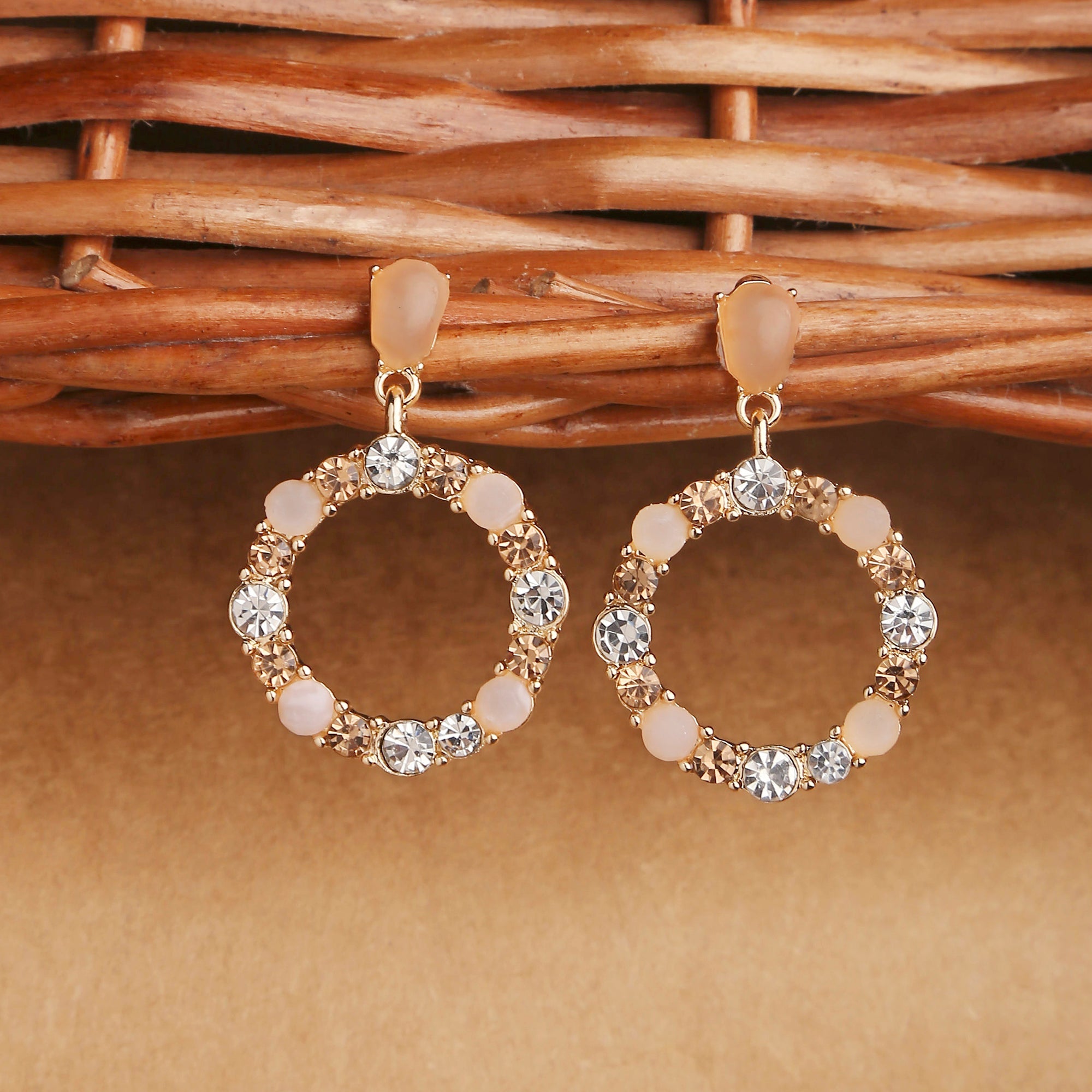 Accessorize London Women's Orange Eclectic Stone Circle Short Drop Earring