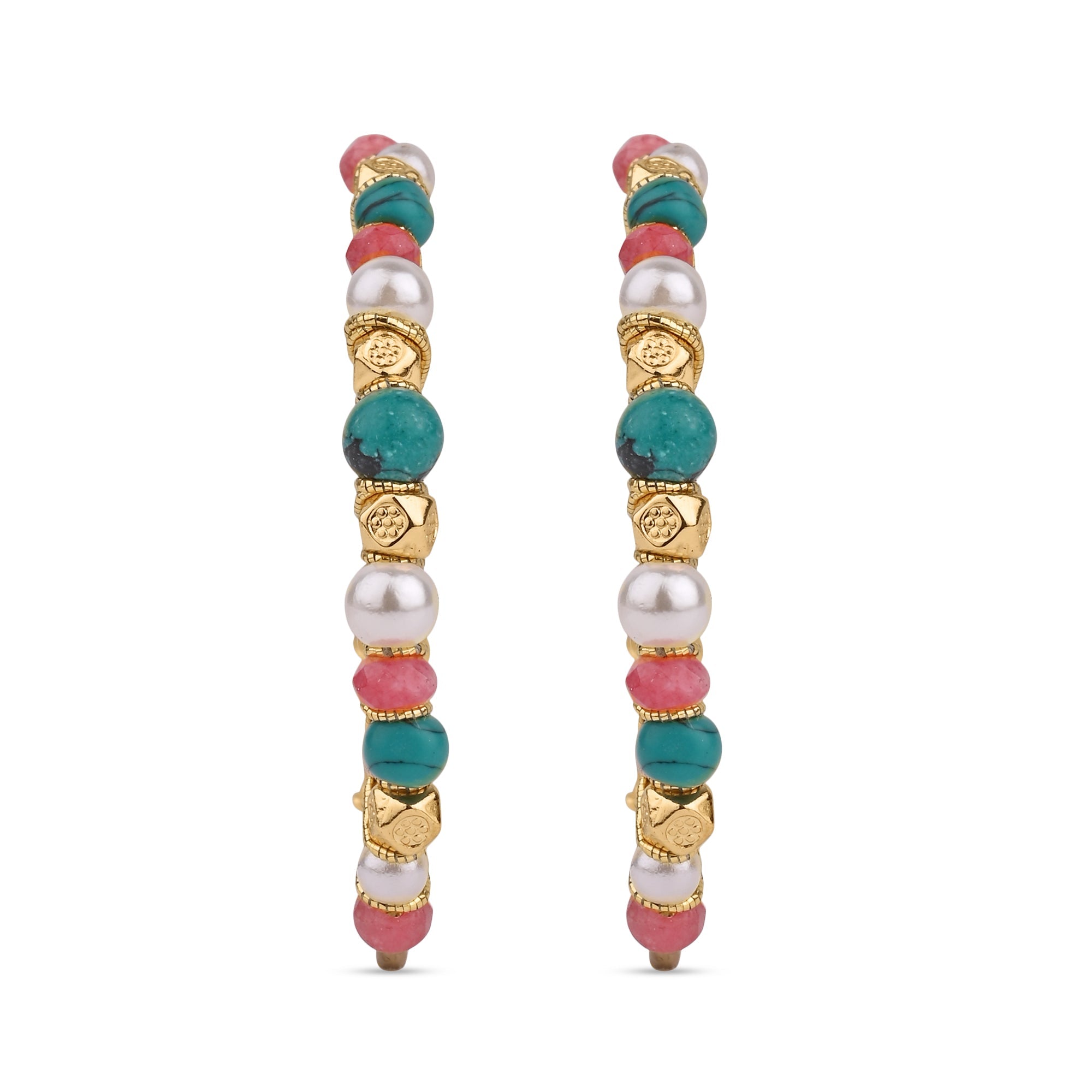 Accessorize London Women's Multi Statement Beaded Hoop Earring