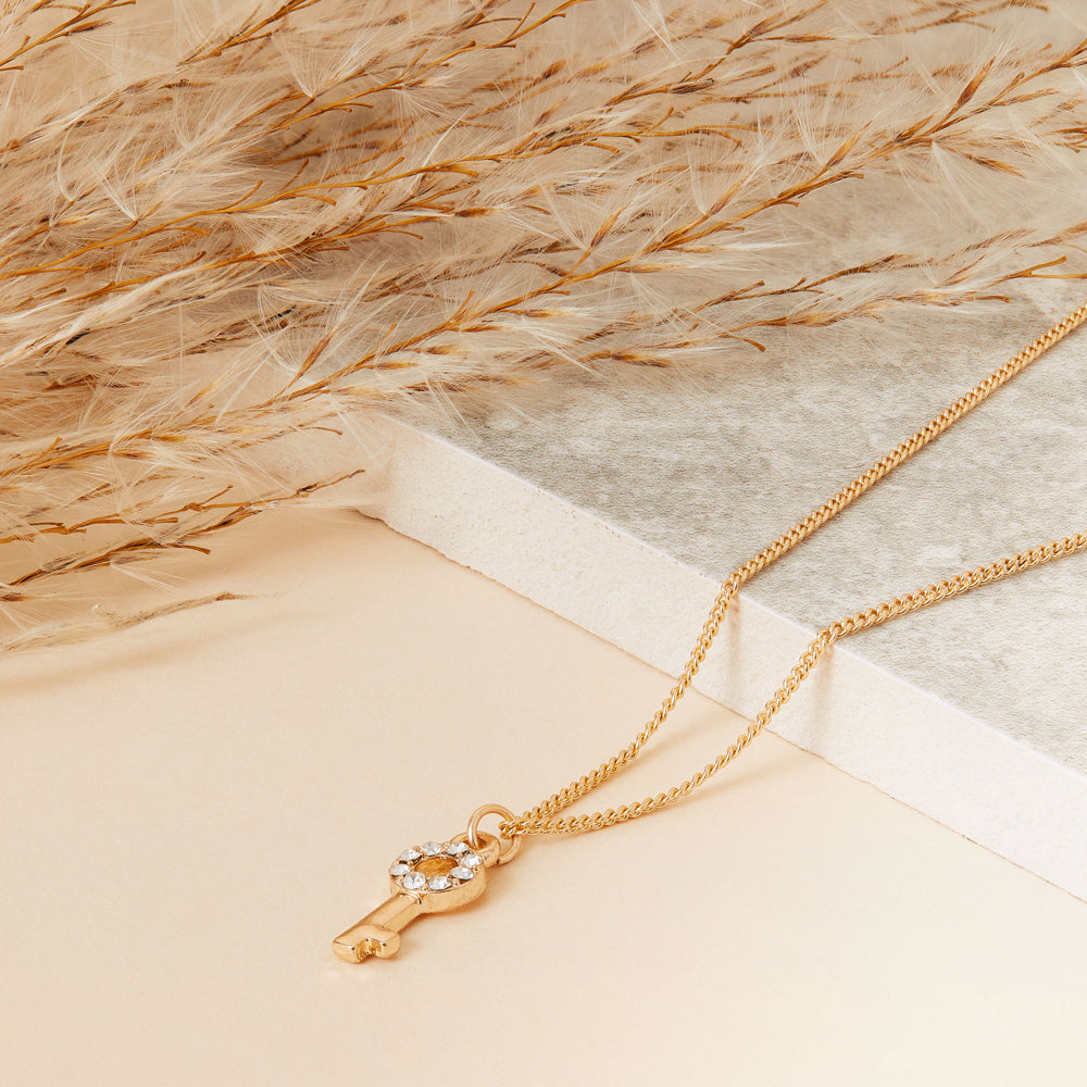 Accessorize London Women's Crystal Sparkle Key Pendant necklace