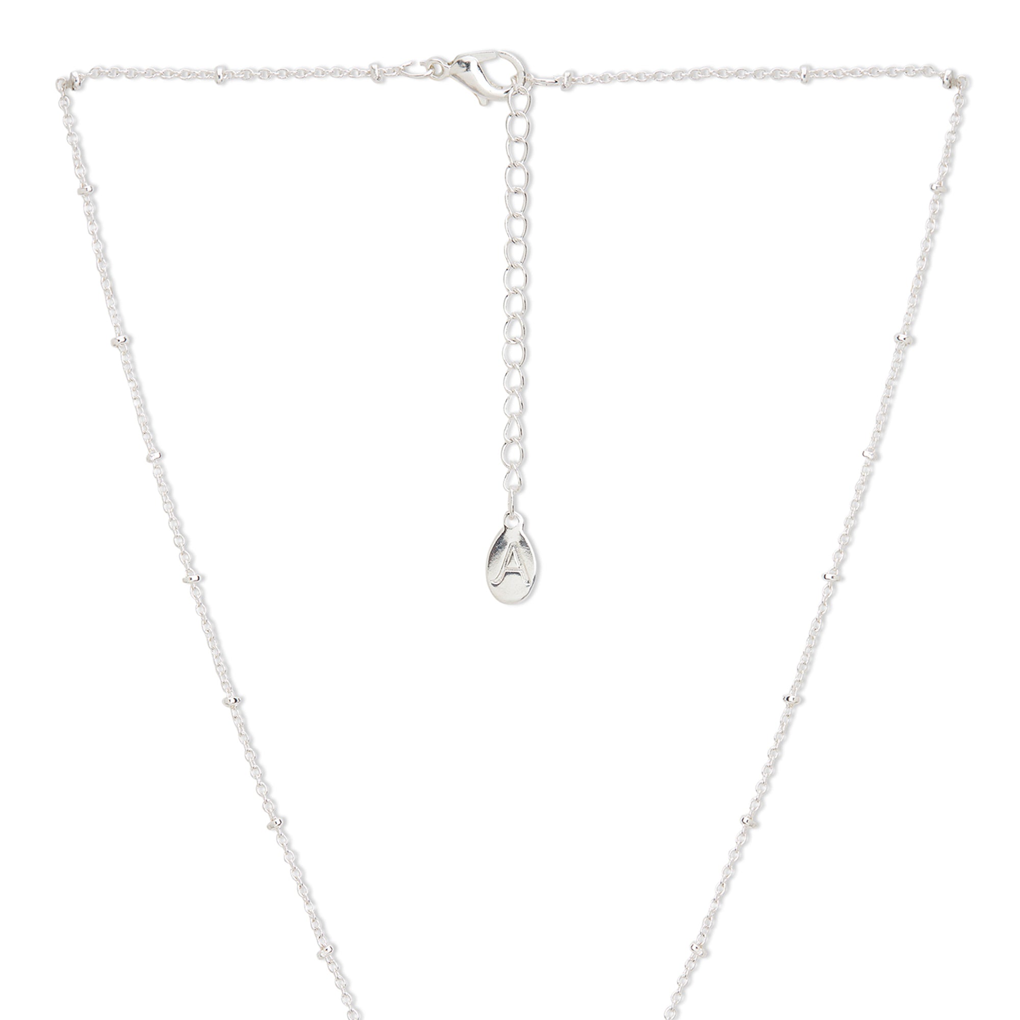 Accessorize London Women's Silver Textured Heart Pendant Necklace