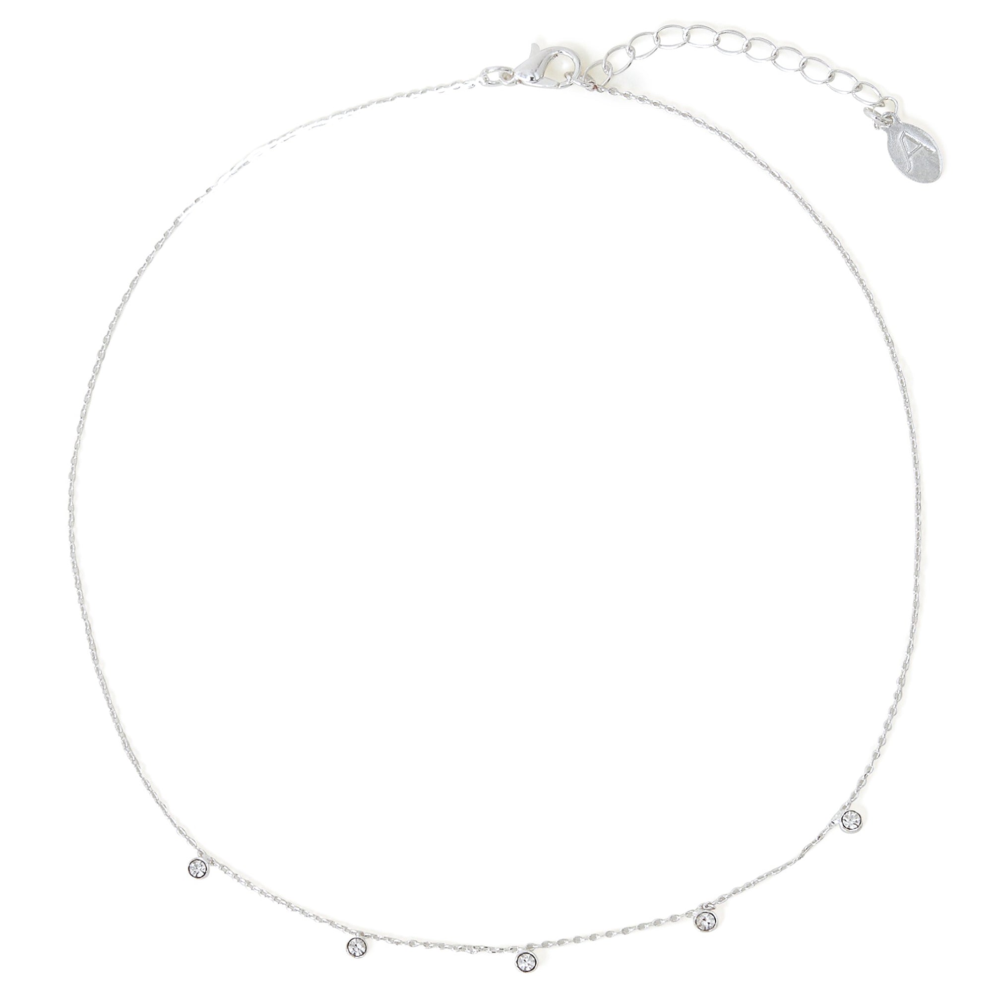 Accessorize London Women's Silver Circle Drop Station Necklace