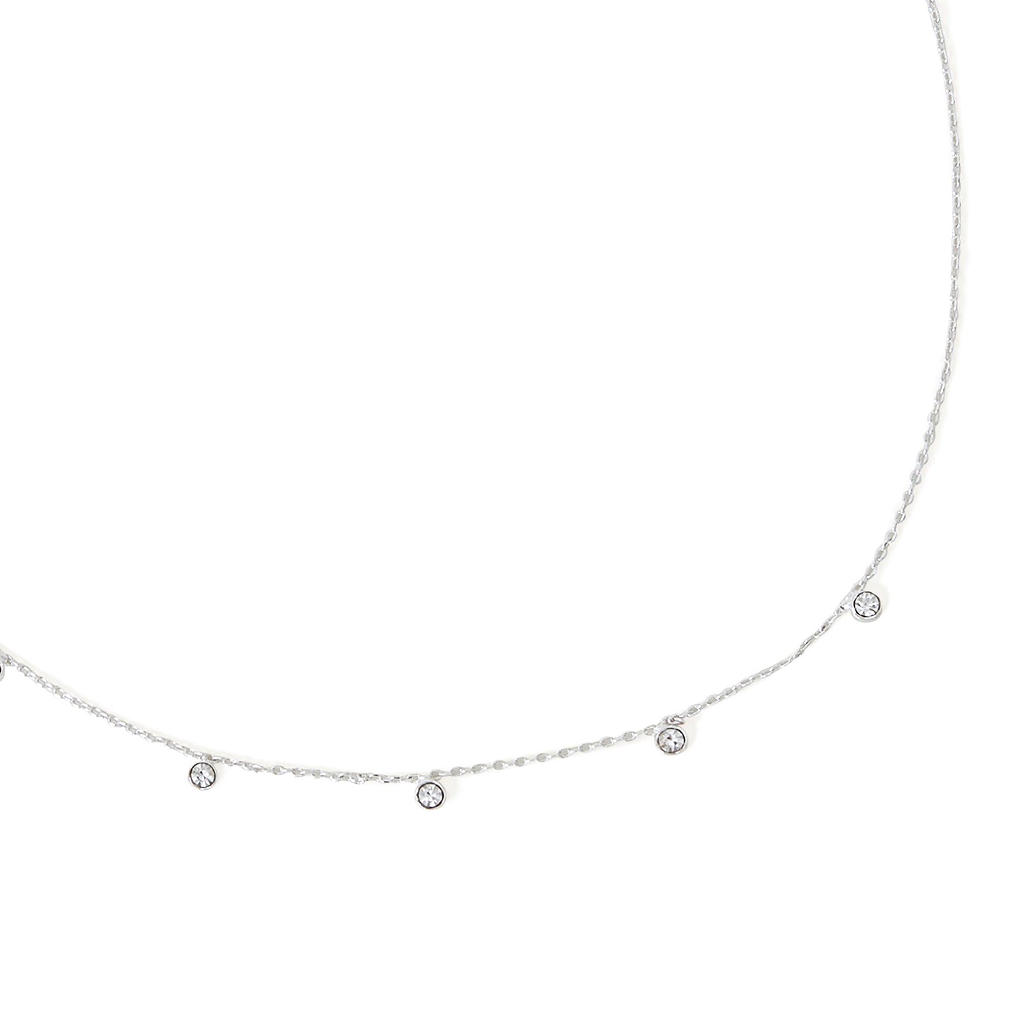 Accessorize London Women's Silver Circle Drop Station Necklace