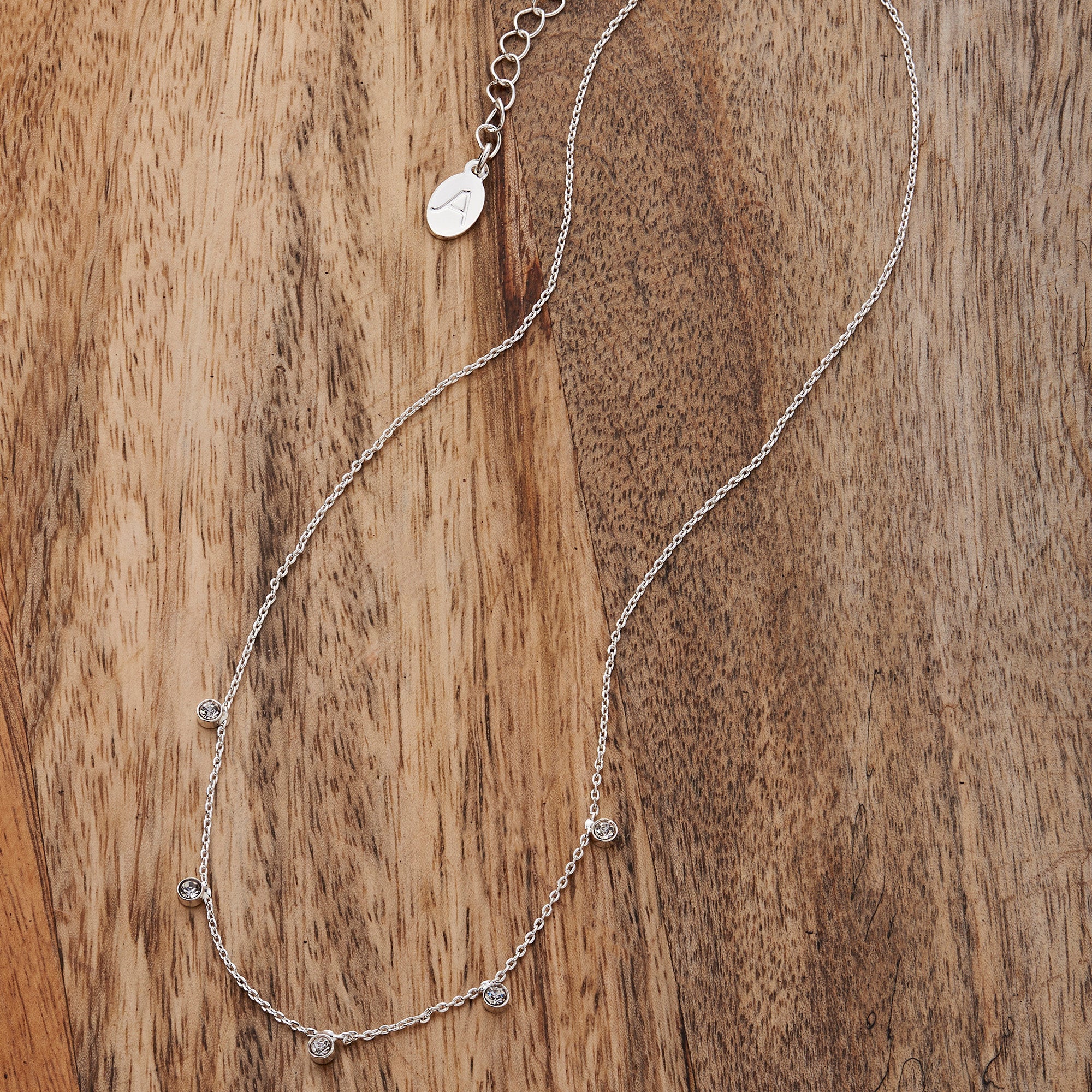 Accessorize London Women's Silver Circle Drop Station Necklace