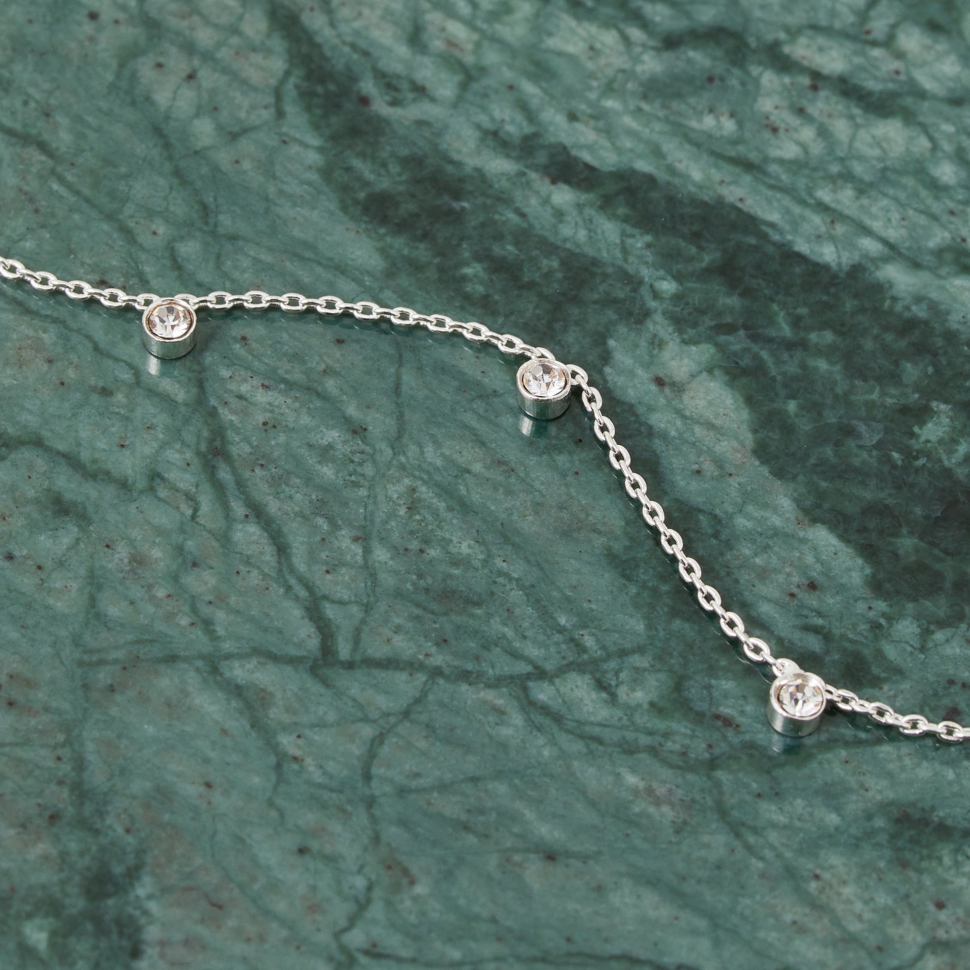 Accessorize London Women's Silver Circle Drop Station Necklace