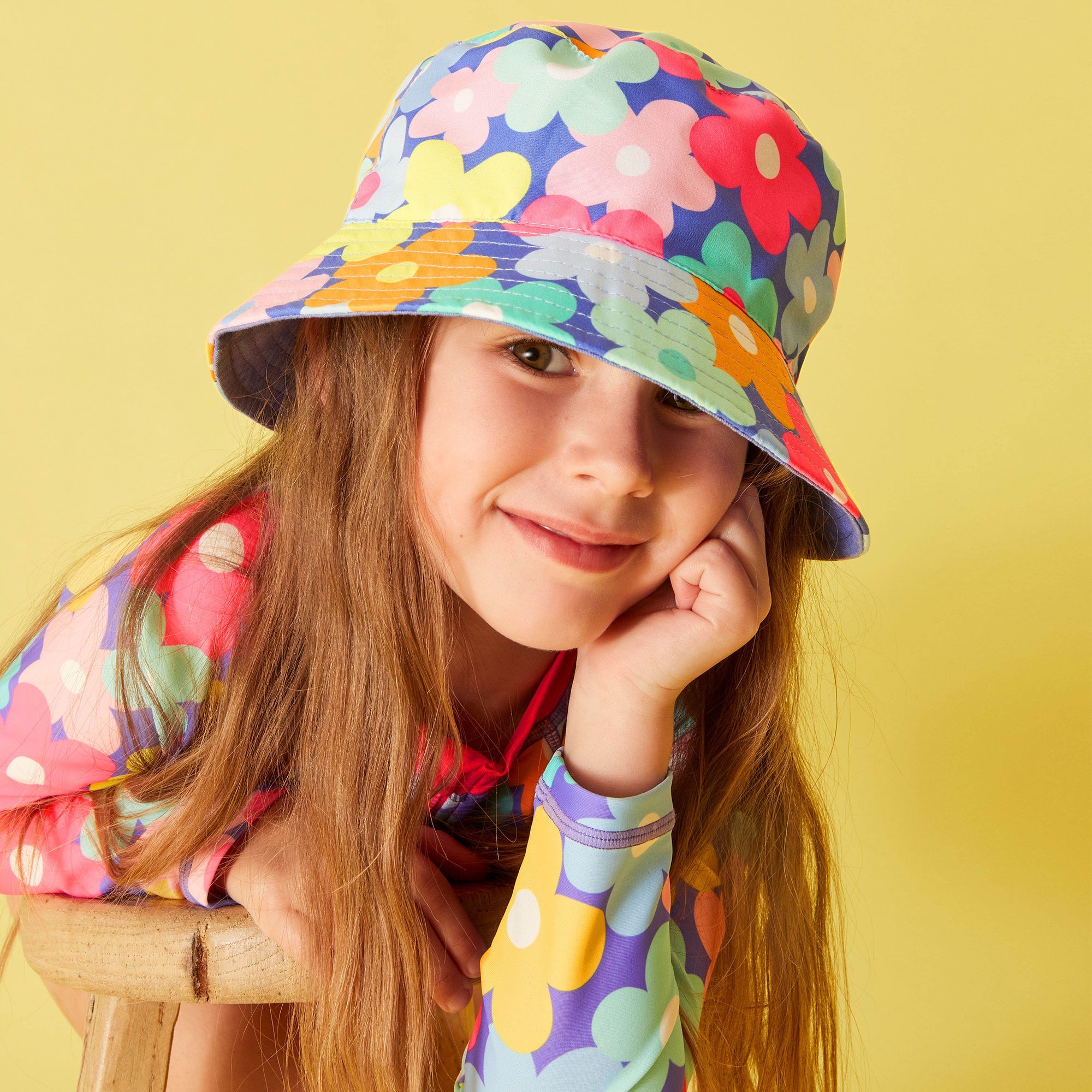 Accessorize London Girl's Retro Floral Bucket Hat 7-12 Years
