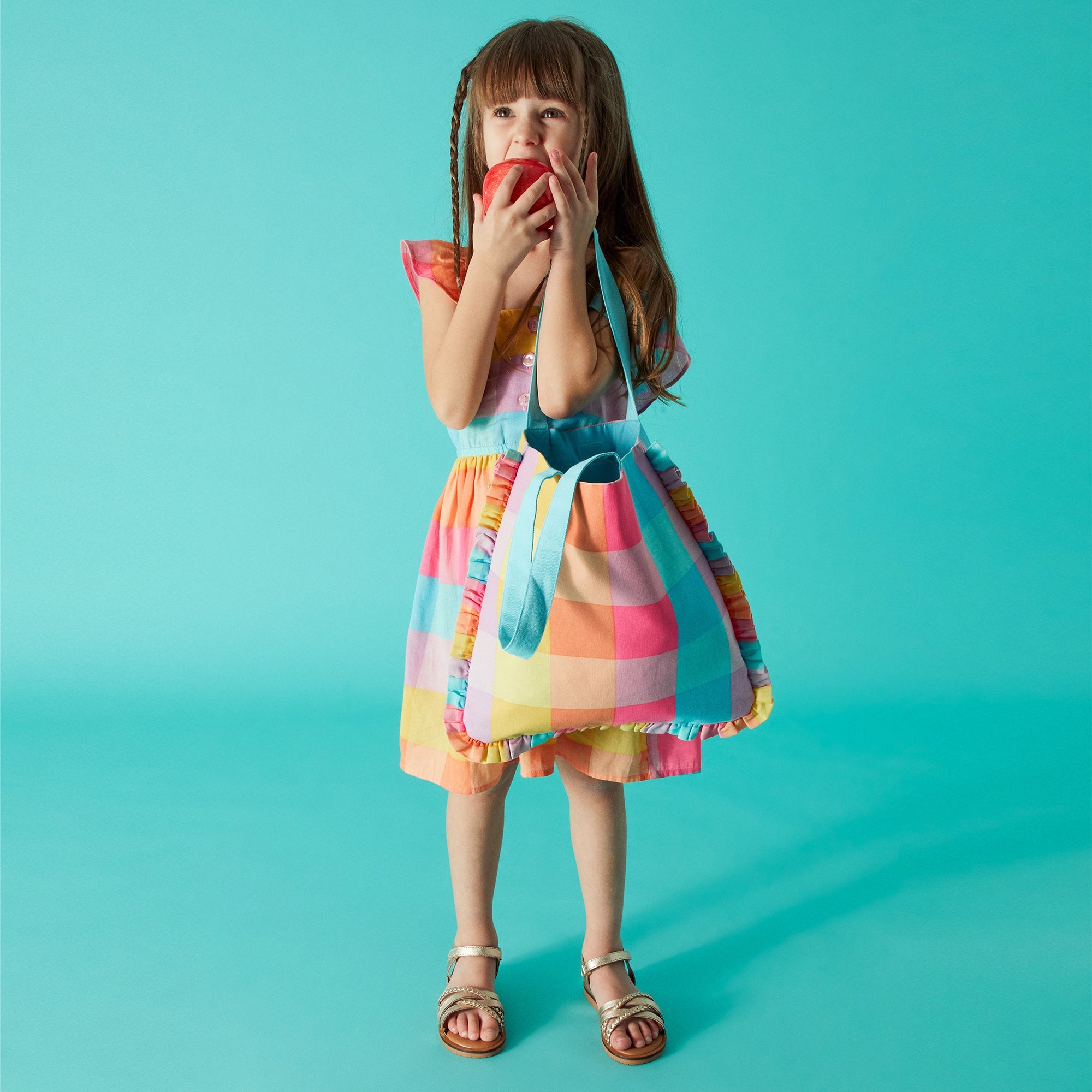 Accessorize London Girl's Kids Check Shopper Bag