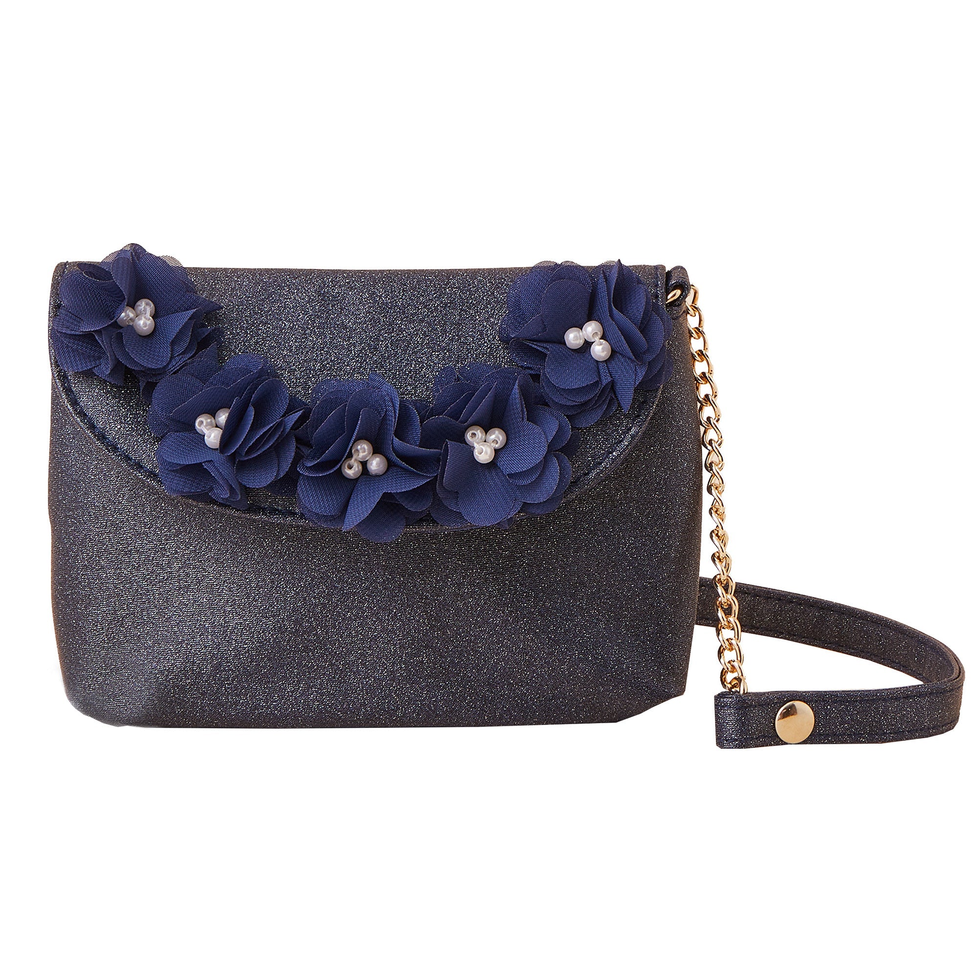 Accessorize London Girl's R Multi Flower Black Bag