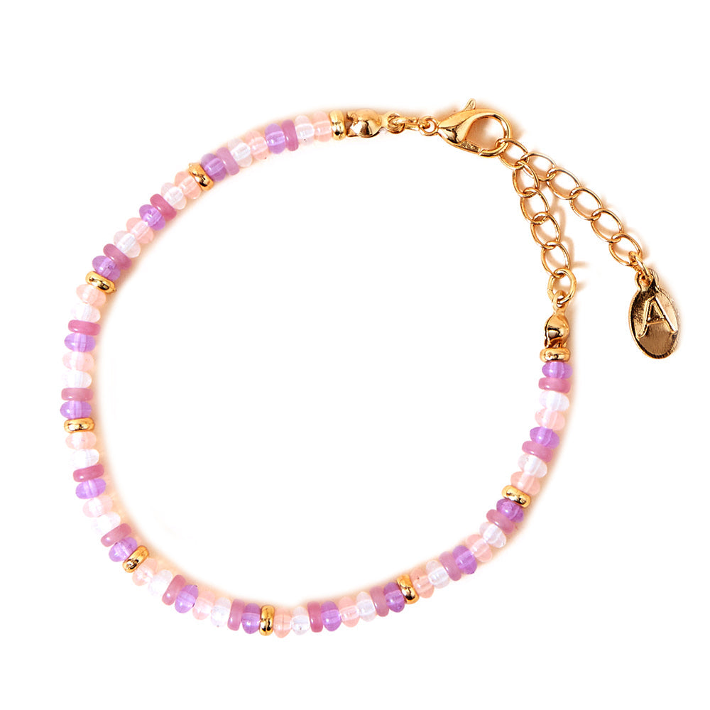 Accessorize London Women's Pink Facet Bead Clasp Bracelet