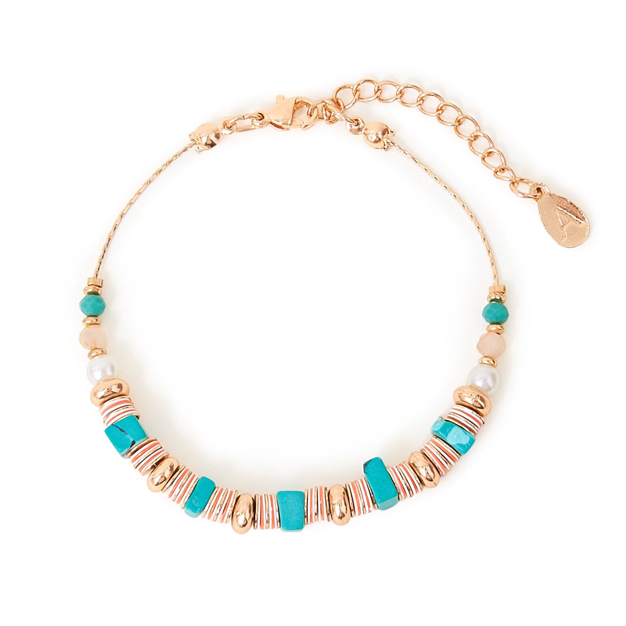 Accessorize London Women's Blue Beaded Clasp Bracelet