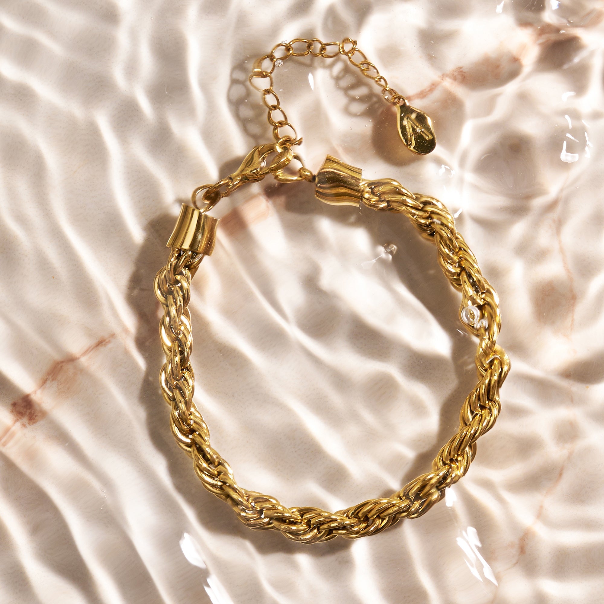 Accessorize London Women's Gold Stainless Steel Twisted Chain Bracelet