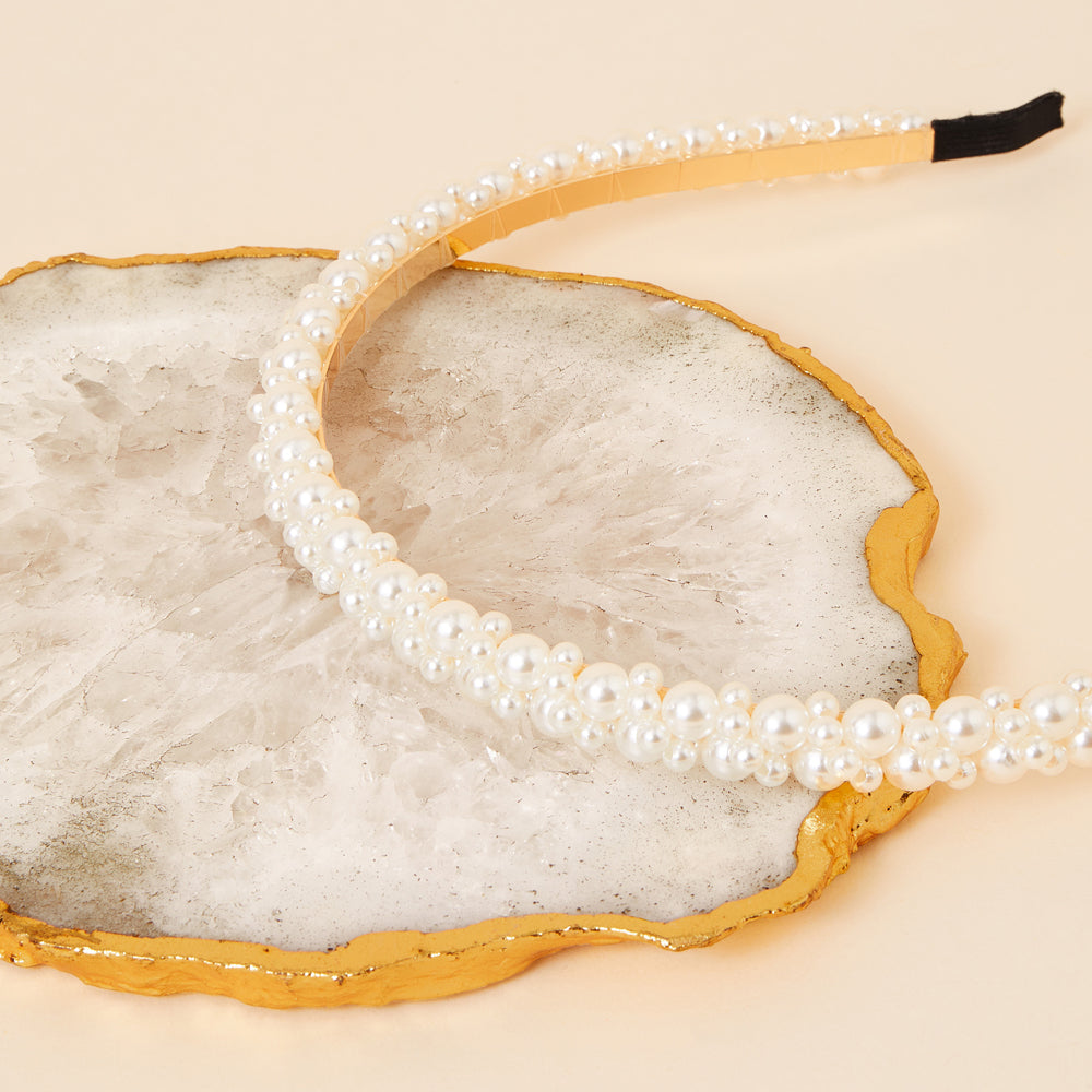 Accessorize London Women's Pearl Slim Headband